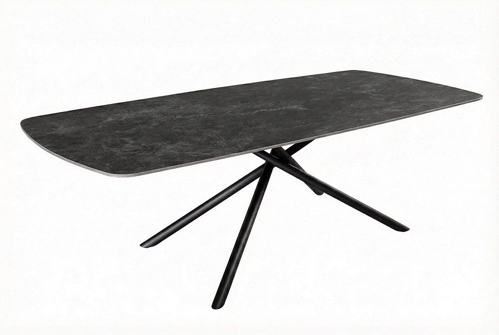 riess-ambiente Esstisch OSAKA 200cm anthrazit - Keramik, Metall, Sterngestell, Marmordesign (Einzelartikel, 1-St), Moderner Familientisch - ideal f. Wohnzimmer & -küchen oder Essbereich