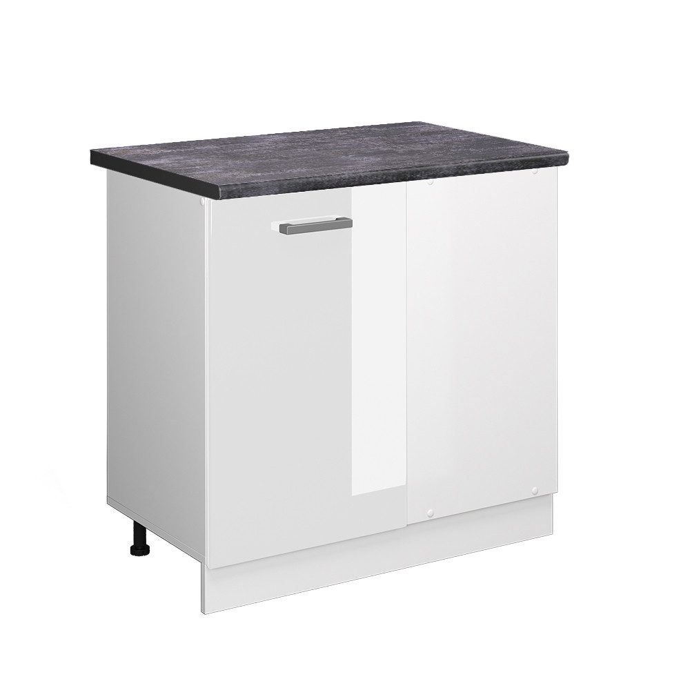 Vicco Eckunterschrank R-Line, Weiß Hochglanz/Weiß, 86 günstig online kaufen