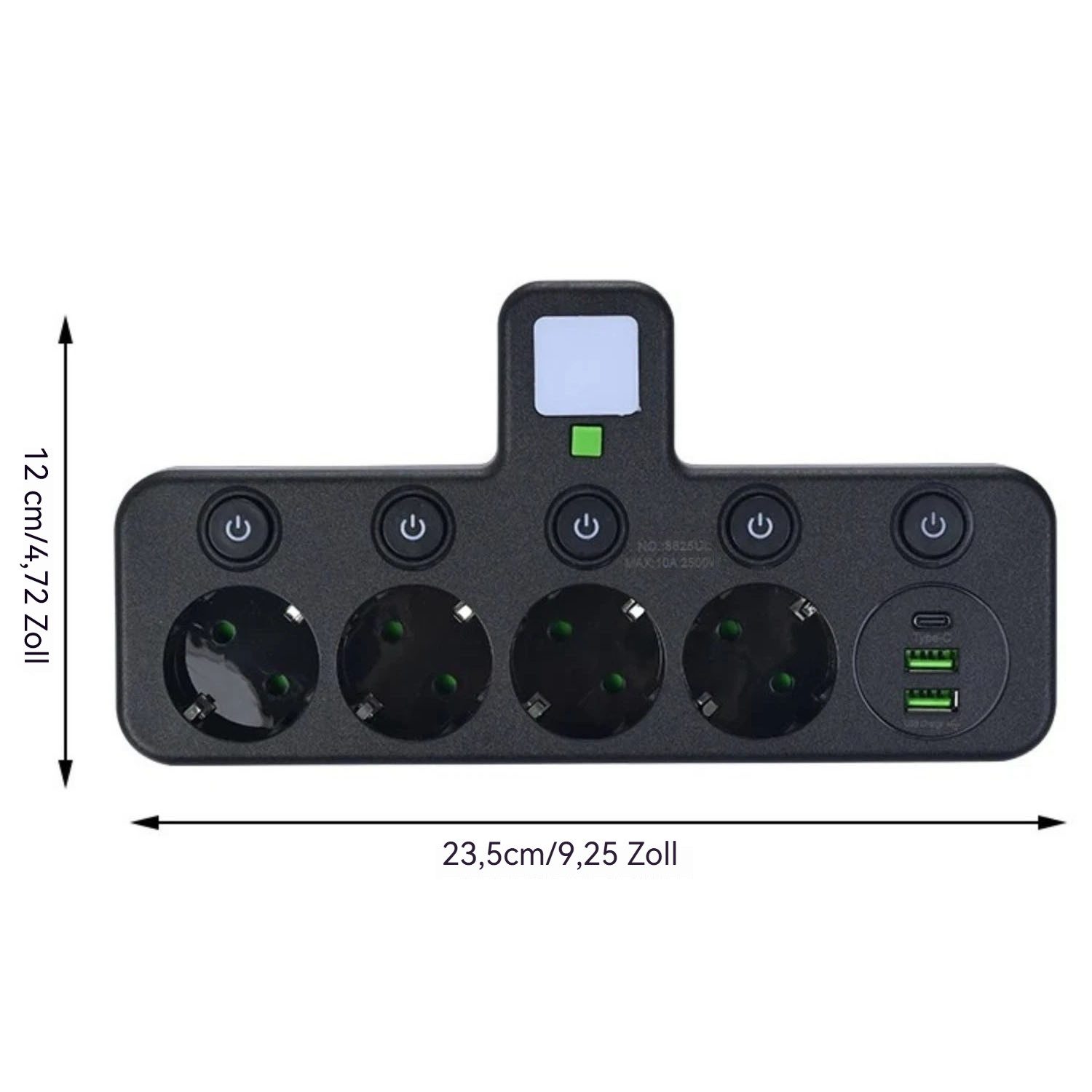 VIVIHEYDAY Kabellose Steckdosenleiste, mit Nachtlicht multifunktionale Mehrfachsteckdose, einzelne Schaltersteuerung, 4 Steckplätze + 1 Type-C + 2 USB-Port