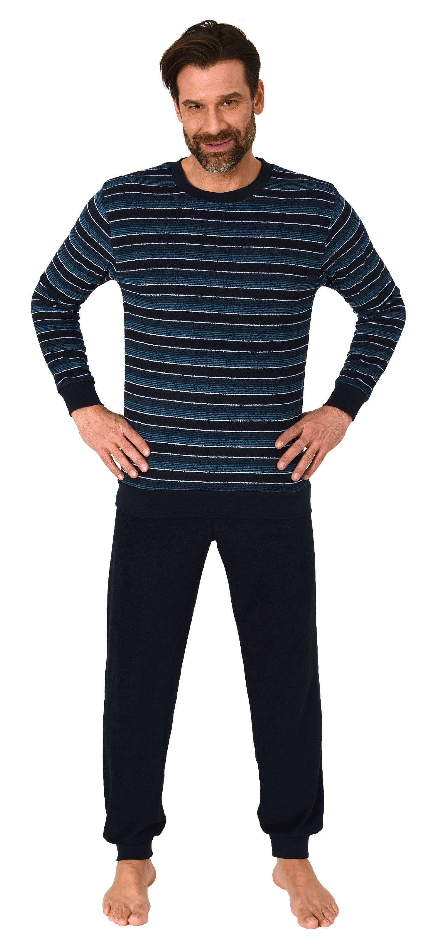 Normann Pyjama Herren Frottee Schlafanzug lang, günstig online kaufen