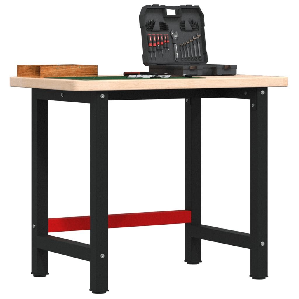 vidaXL Werkbank Werkbank 100x60x83 cm Massivholz Eiche Rechteckig, (1-tlg)
