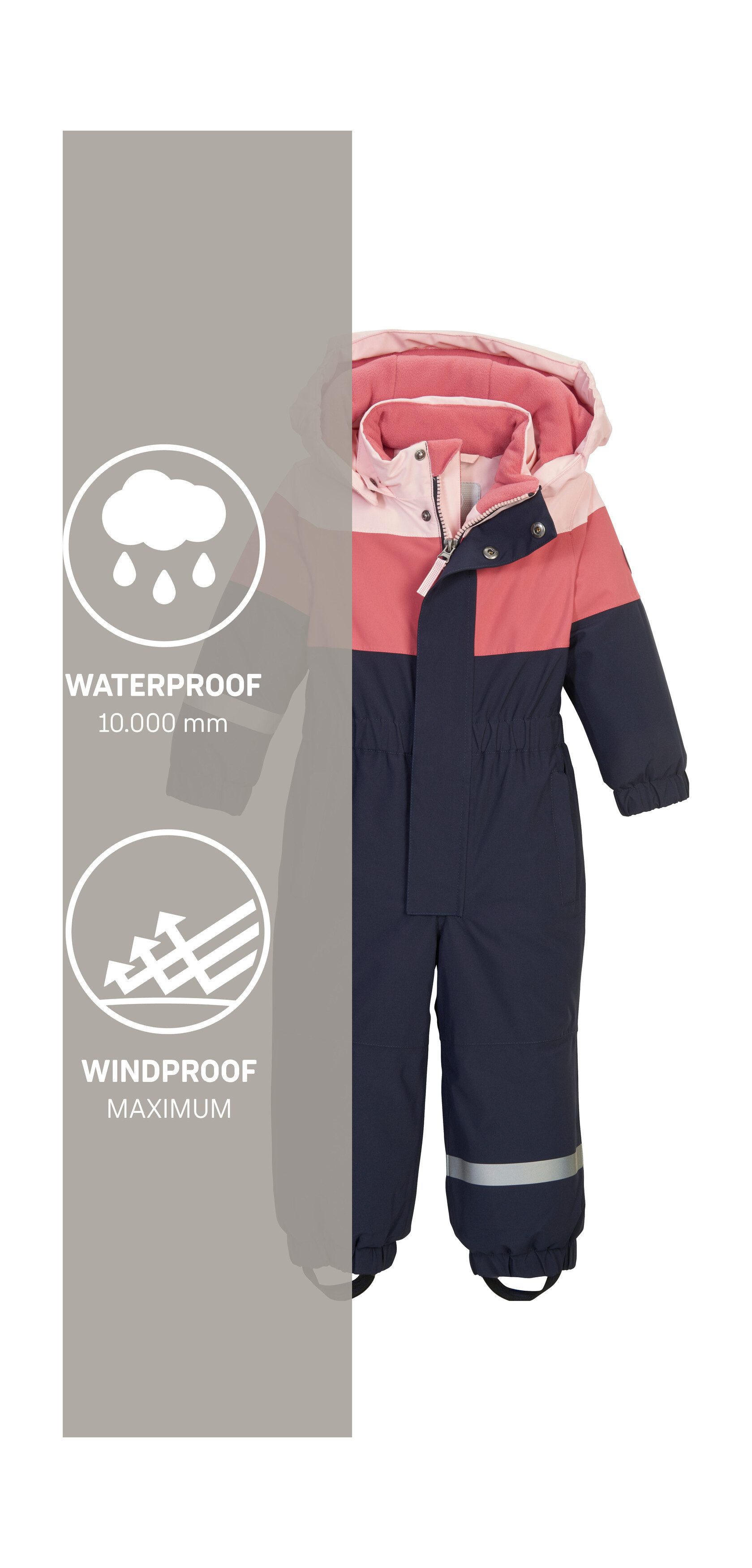 first instinct by killtec Overall FIOW 54 MNS ONPC Wind- und wasserdichter Schneeoverall mit Fleece u. Colourblock Design