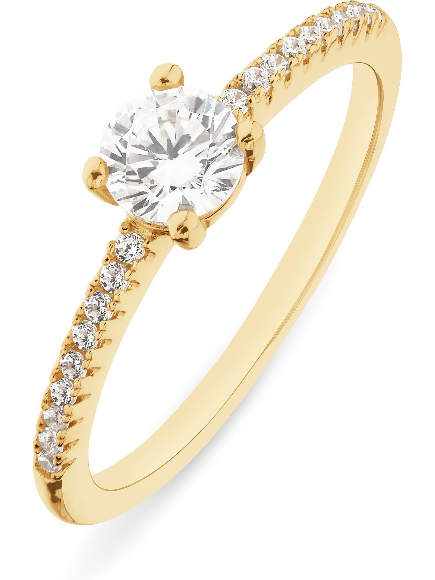 synthetisch Zirkonia, 1 Fingerring FAVS gelbgold FAVS Damen-Damenring Zirkonia,