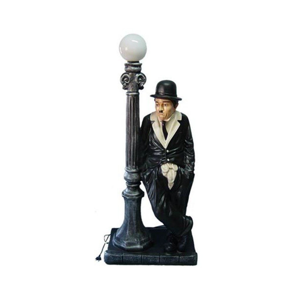 JVmoebel Stehlampe Deko Figur aus Polyresin in Gold mit Lichtfunktion, Made in Europa