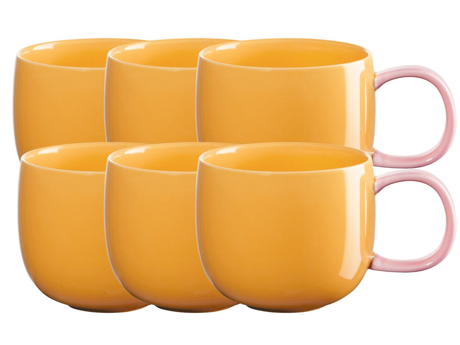 ASA SELECTION Becher Joy Henkelbecher passion fruit 0,4l Set6, Porzellan