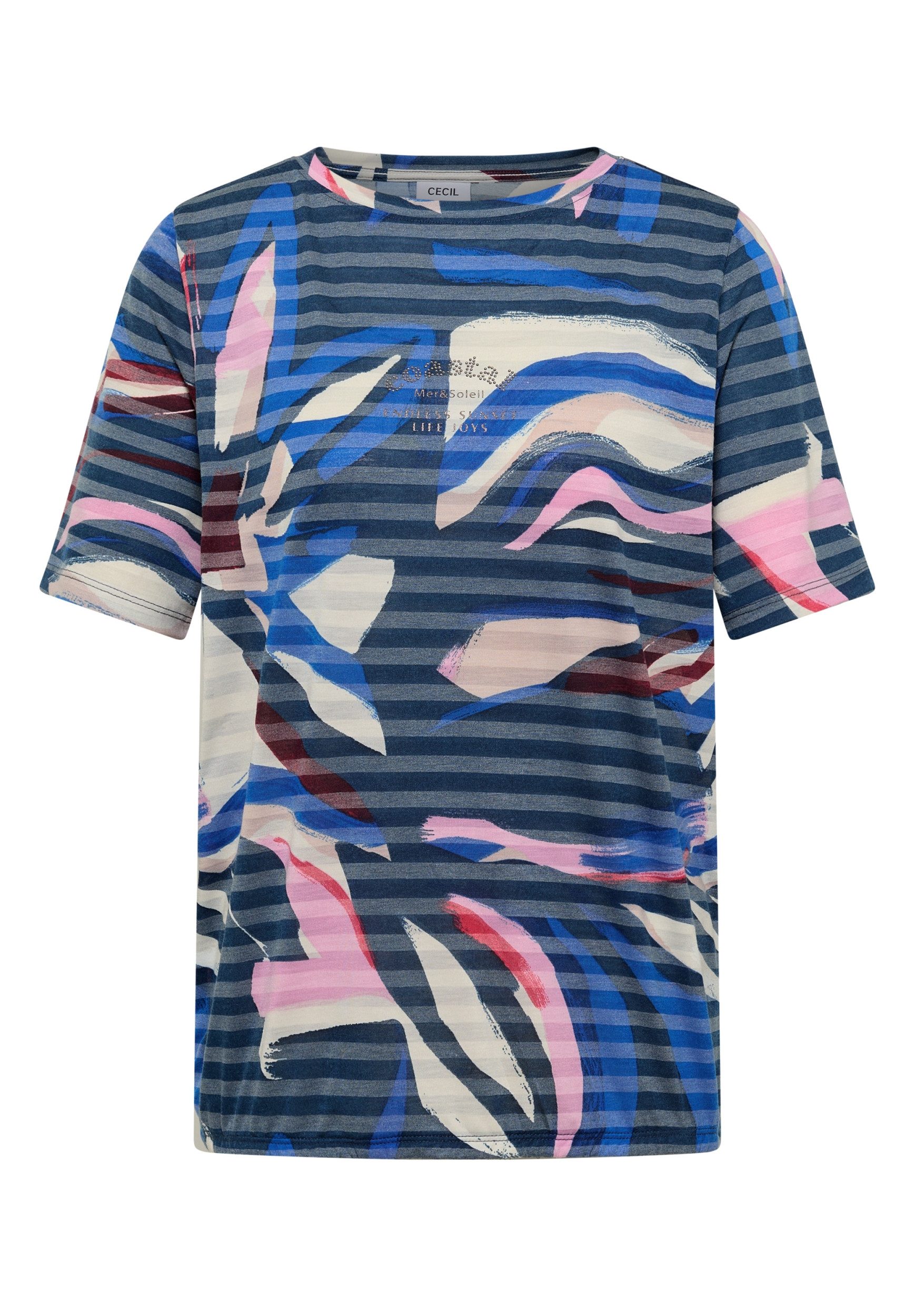 CECIL Kurzarmshirt TOS Striped Burnout FP T-Shirt günstig online kaufen