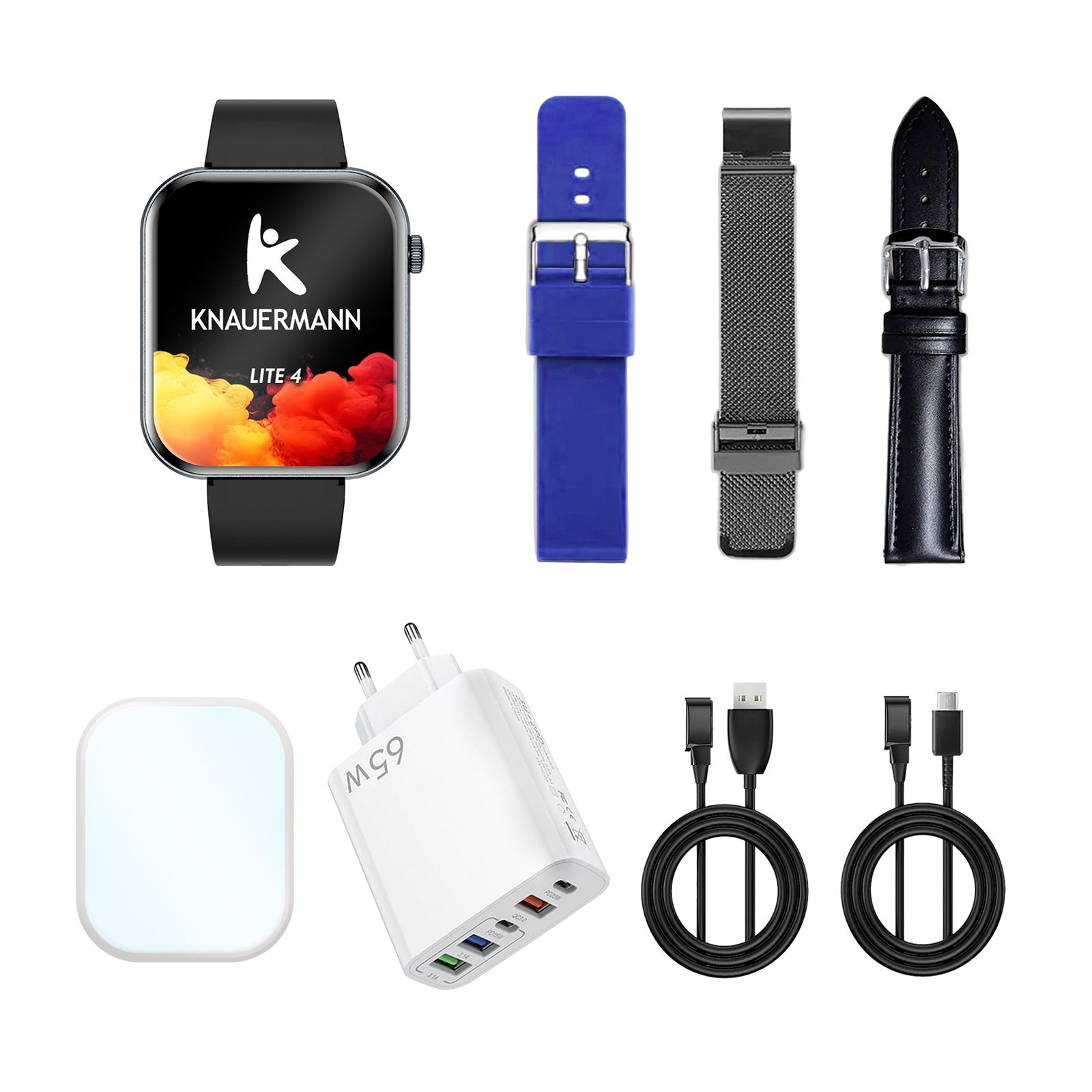 Knauermann Lite 4 (2026) Gesundheitsuhr mit GPS & Telefonfunktion Smartwatch, Bluetooth