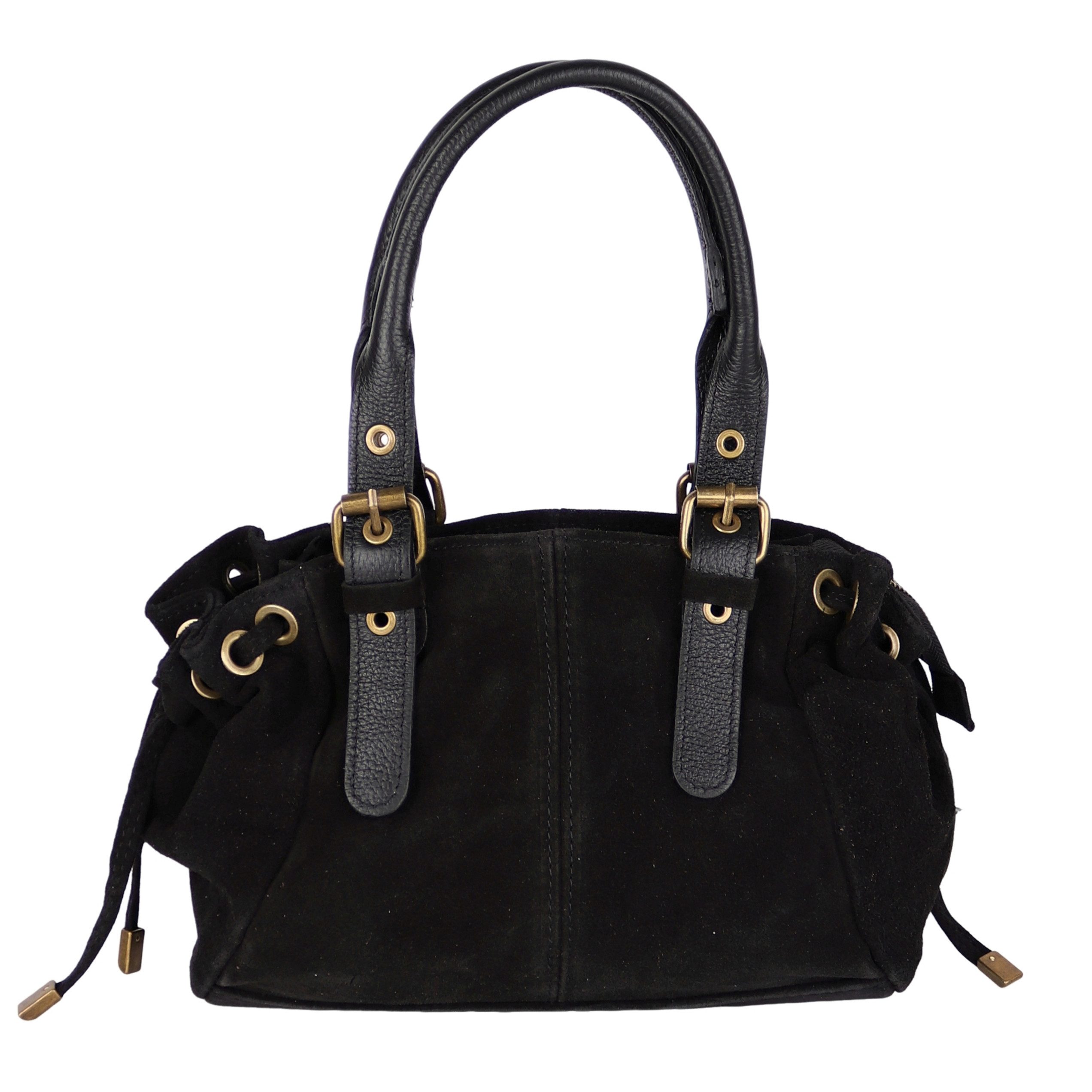 MIRROSI Umhängetasche Damen Wildleder Handtasche – Made in Italy, ca.28 x 18 x 11 cm, Schultertasche Umhängetasche mit langem Riemen