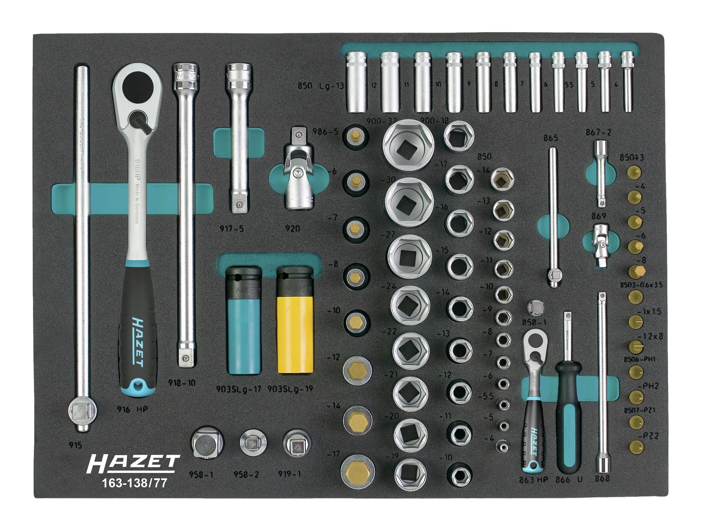 HAZET Werkzeugmodul 163-138/77 (77 3/3+ Steckschlüssel St),