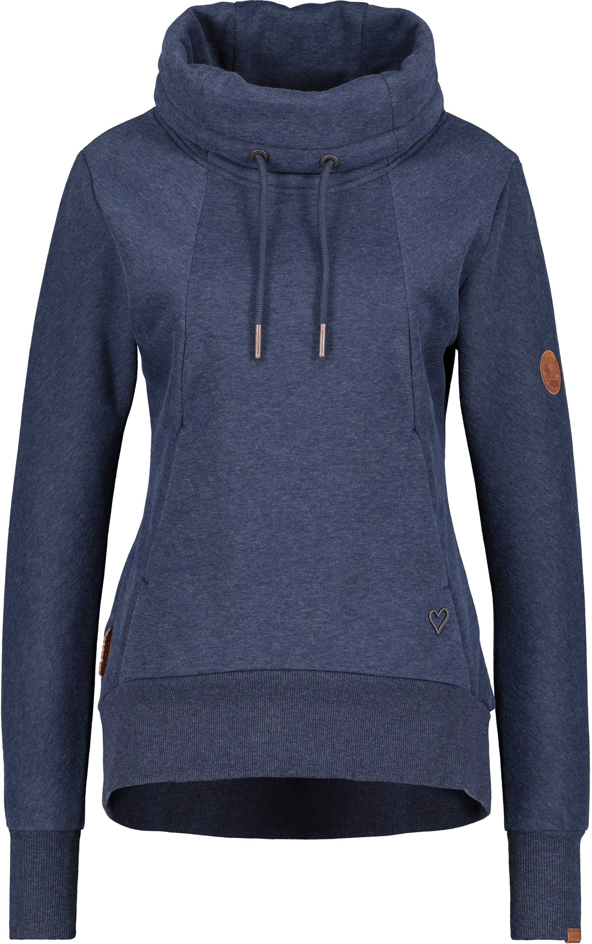 Stehkragen marine sportiver SueAK & & Kordel Alife Sweater hohem Sweatshirt Kickin mit