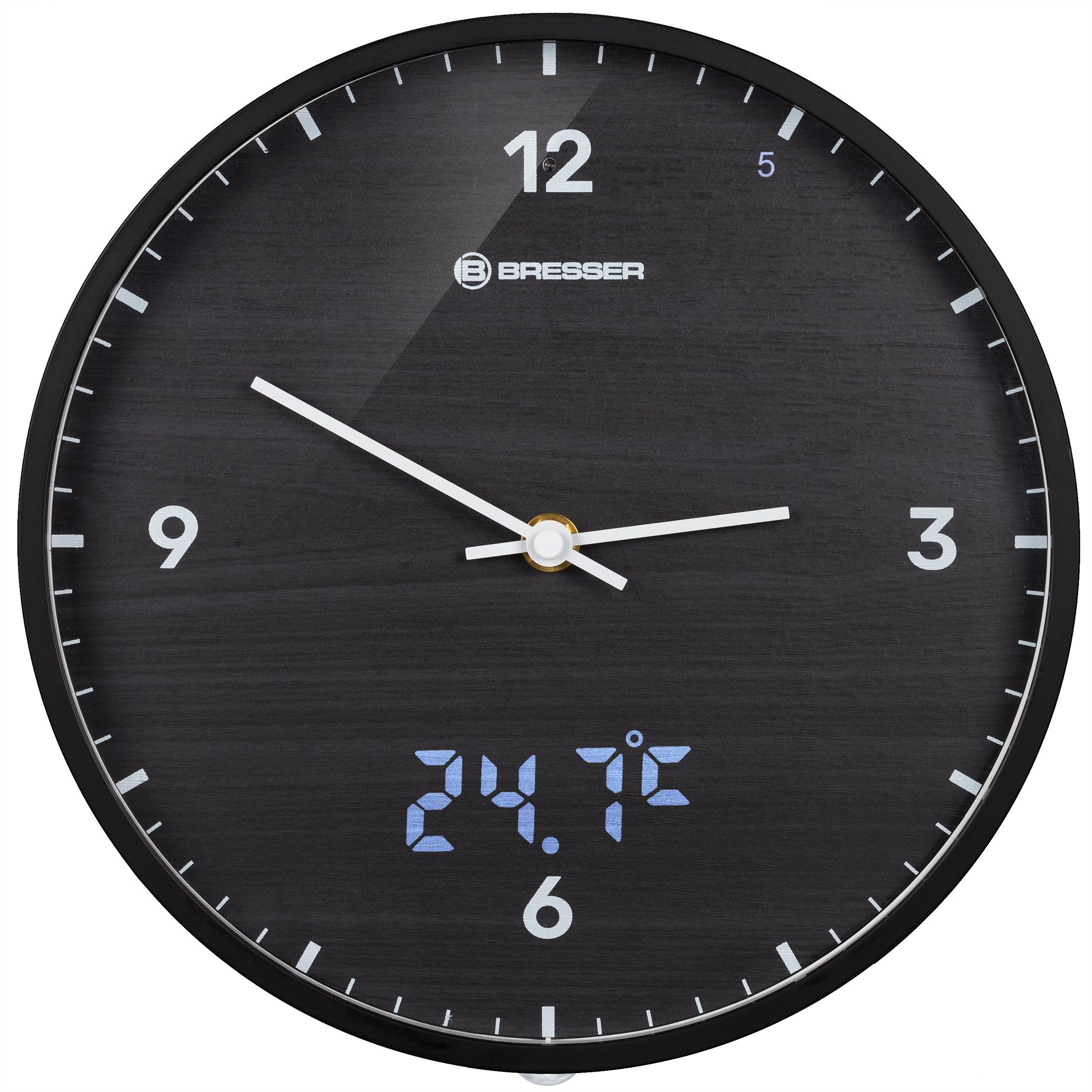 BRESSER Wanduhr MyTime LEDsec Wanduhr 24 cm - schwarz günstig online kaufen