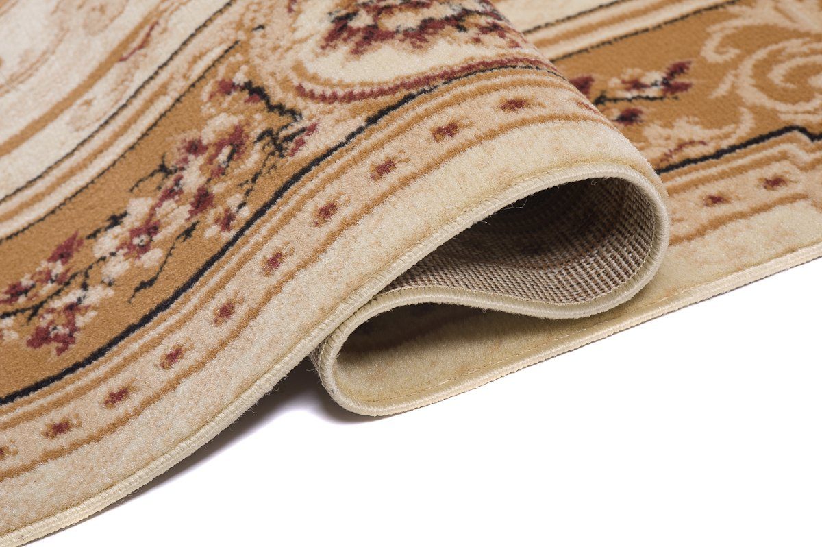 Mazovia Orientteppich Orientalisch Vintage Teppich Kurzflor Wohnzimmerteppich Beige, 60 x 100 cm, Fußbodenheizung