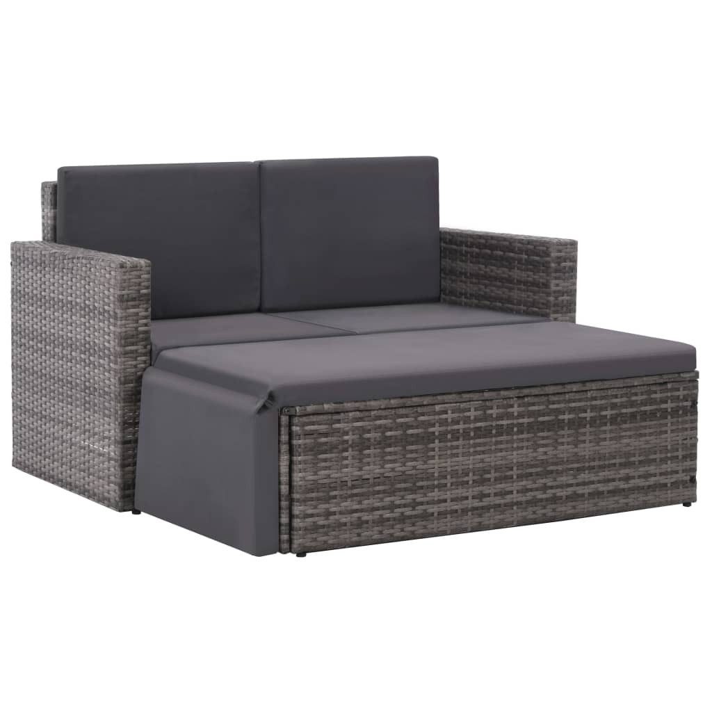 DOTMALL Gartenlounge-Set (Set, 2-tlg), Polyrattan Sitzgarnitur mit Auflagen,Max.bis 110 kg