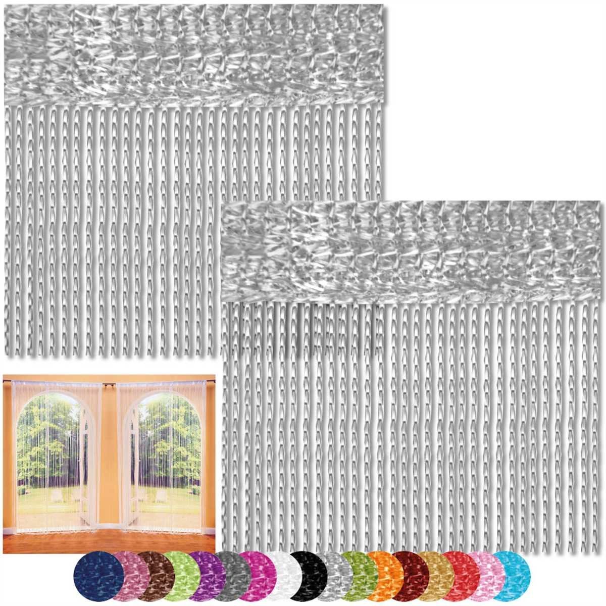 Bestlivings Fadenvorhang (2 St), Stangendurchzug, halbtransparent, Fadengardinen mit Stangendurchzug, Vorhang