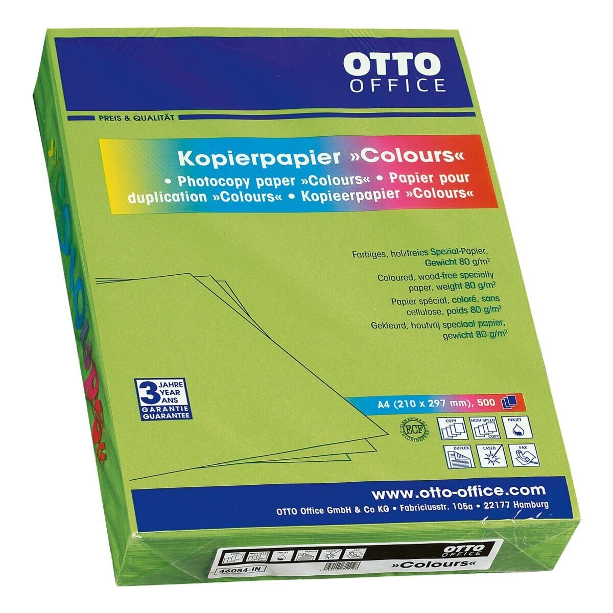 Otto Office Druckerpapier COLOURS, Intensivfarben, Format DIN A4, 80 g/m², 500 Blatt