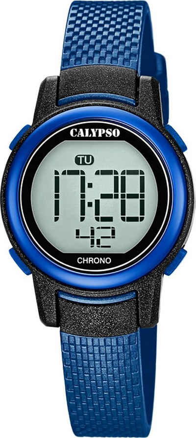 CALYPSO WATCHES Digitaluhr »Calypso Kinder Uhr K5736/6 Kunststoffband«, (Armbanduhr), Kinder Armbanduhr rund, Kunststoff, PUarmband blau, Fashion