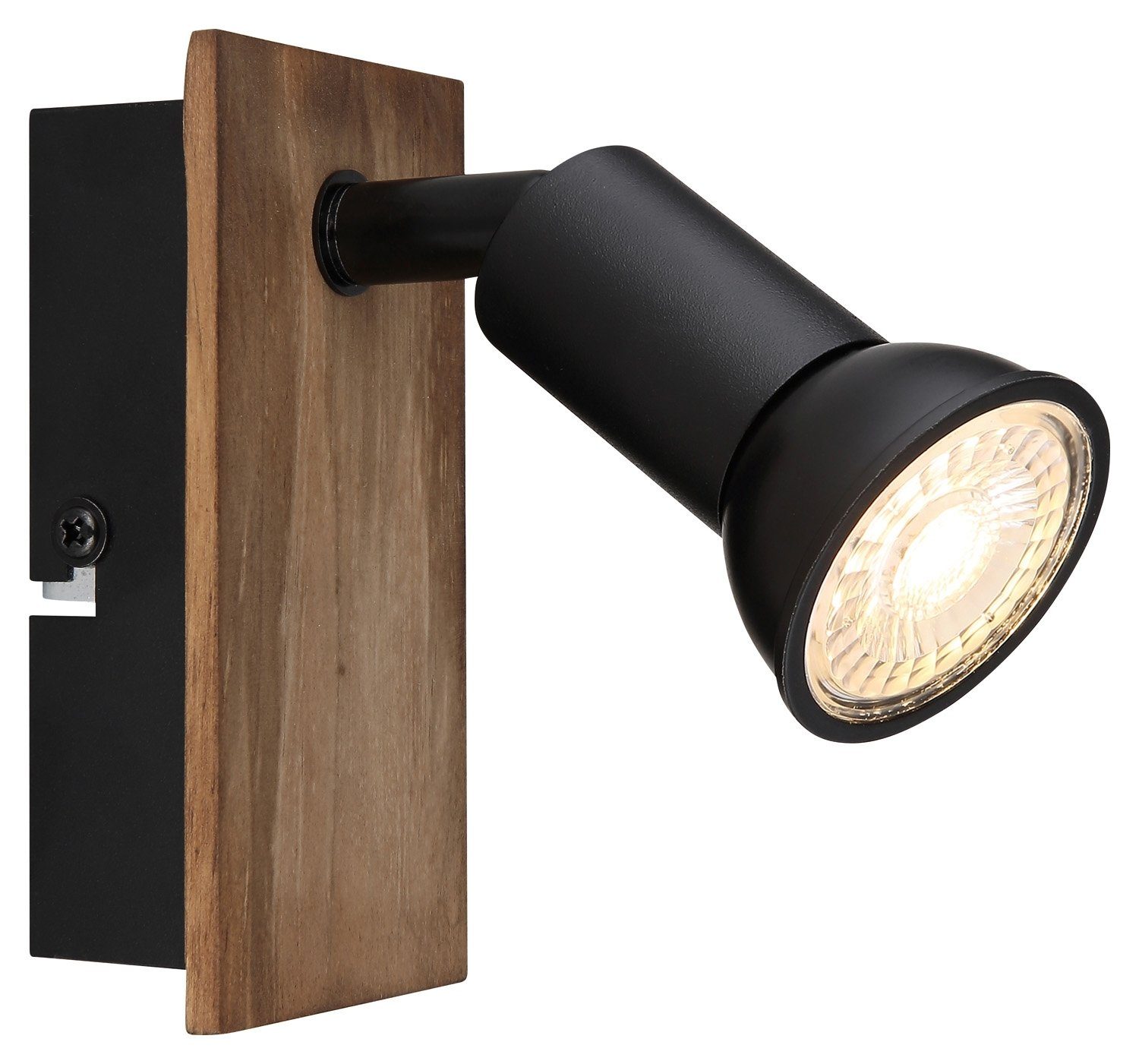 GLOBO LIGHTING Wandleuchte DREW, Braun, Schwarz, B 6 cm x H 12 cm, Metall, ohne Leuchtmittel, 1 flammig