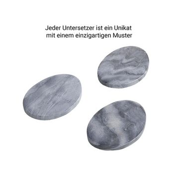 BUTLERS Glasuntersetzer MARBLE Untersetzer Marmor organisch L 12 x B 9cm