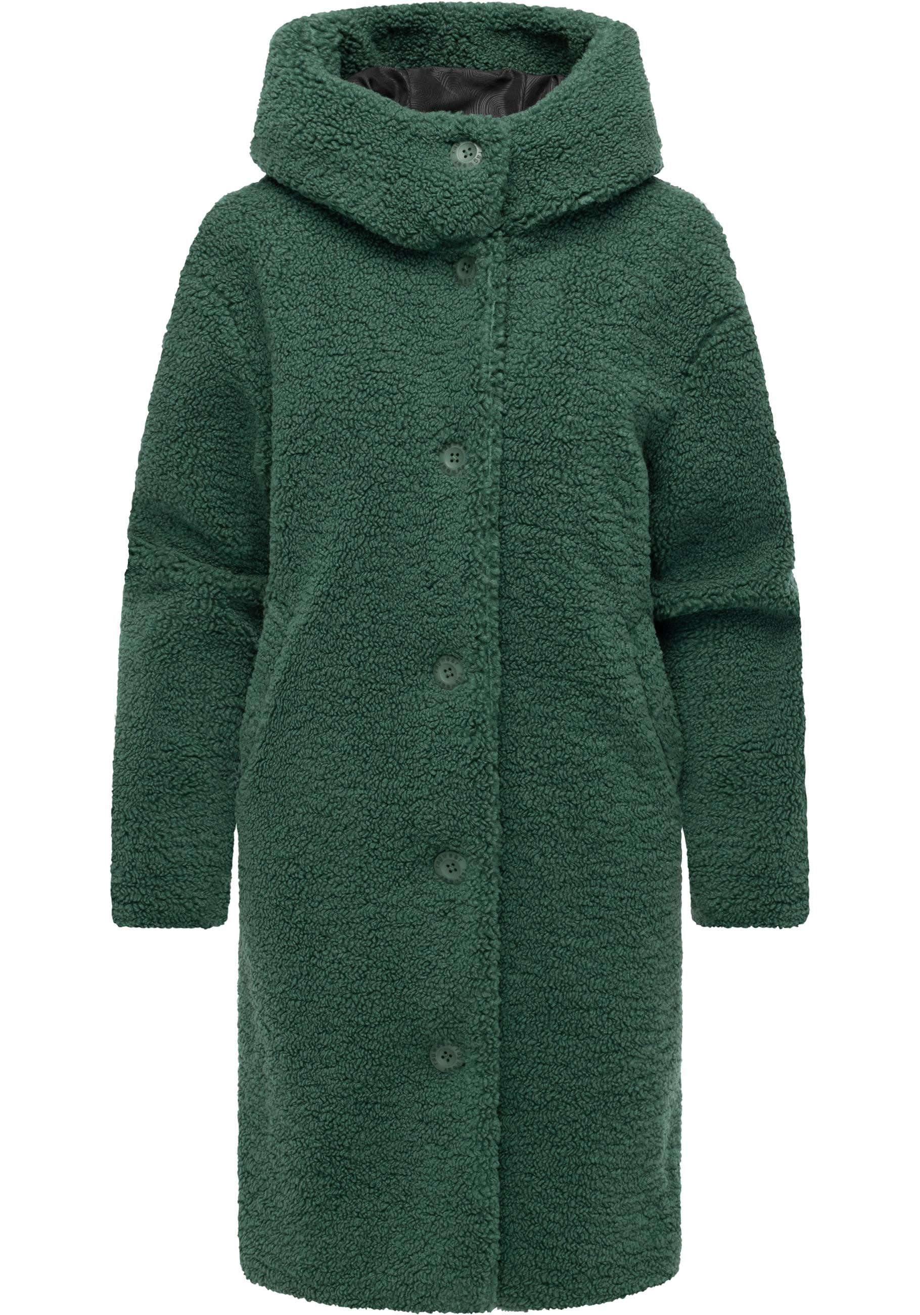 Ragwear Langmantel Joonie YOUMODO Langer Winter Plüschmantel mit Kapuze