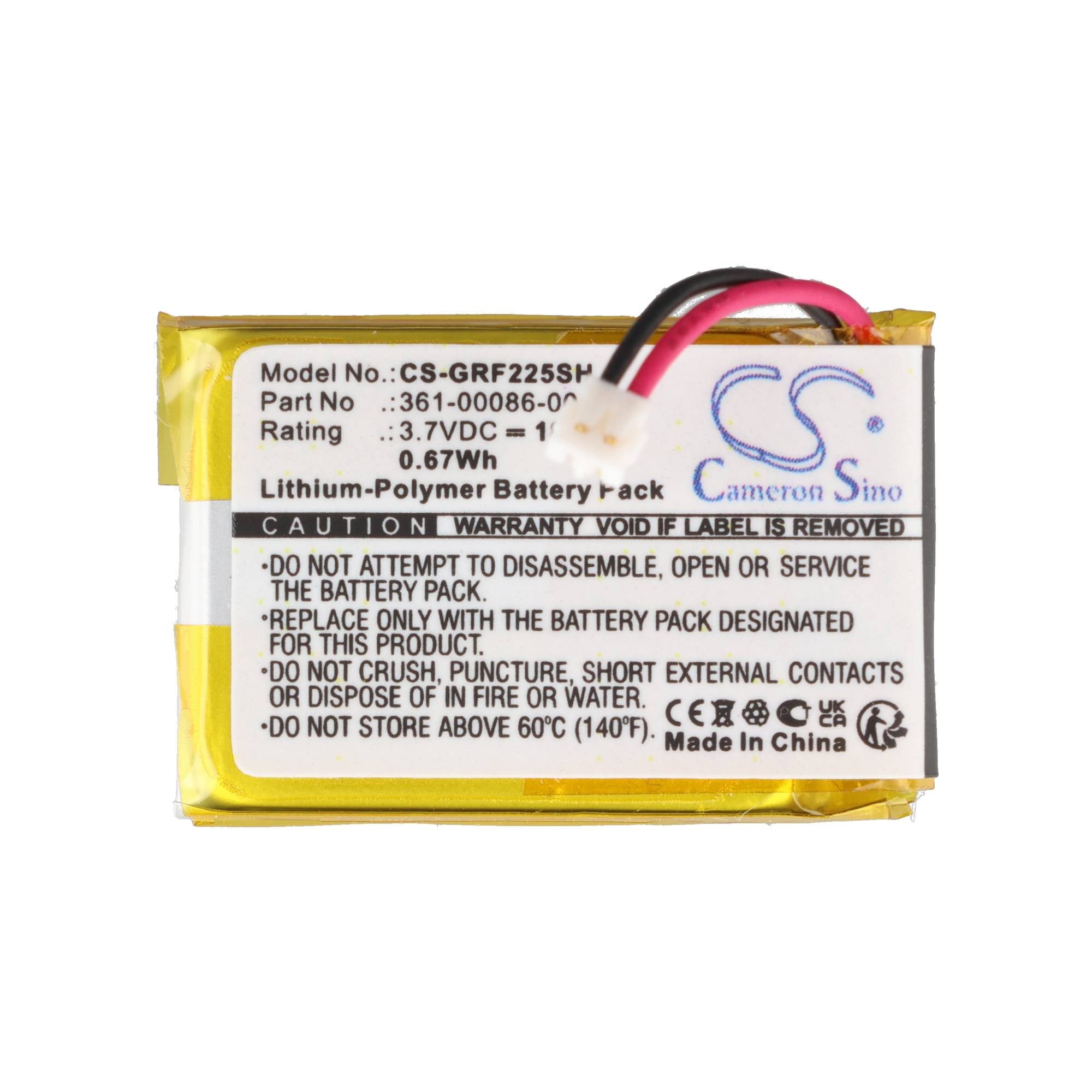 Cameron Sino Akku passend für Garmin Vivoactive 4, Forerunner 225, Approach G10, 3 Akku 180 mAh (3,7 V)