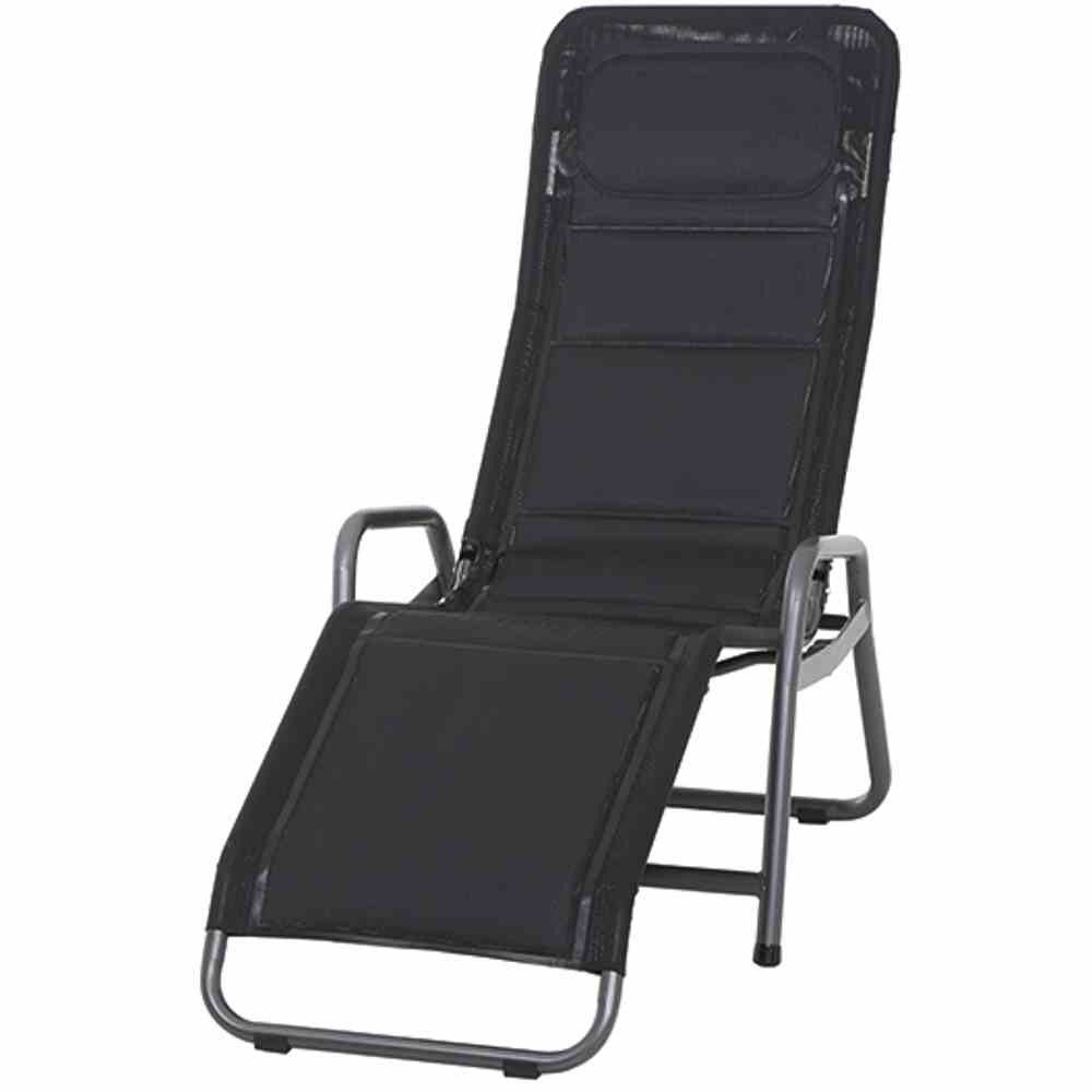 Gartentrends Relaxliege FANO, in schwarz, - 150x112x71cm (BxHxT)