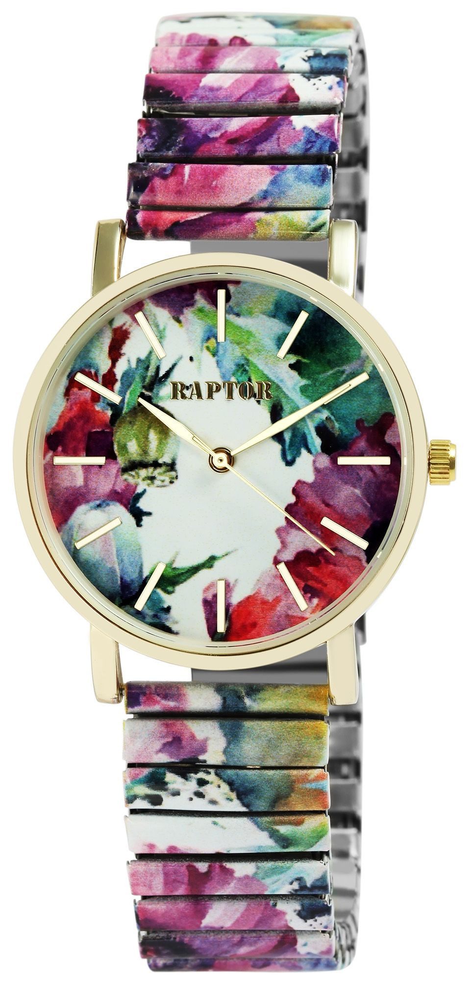 Raptor Quarzuhr Colorful Edition, Mineralglas