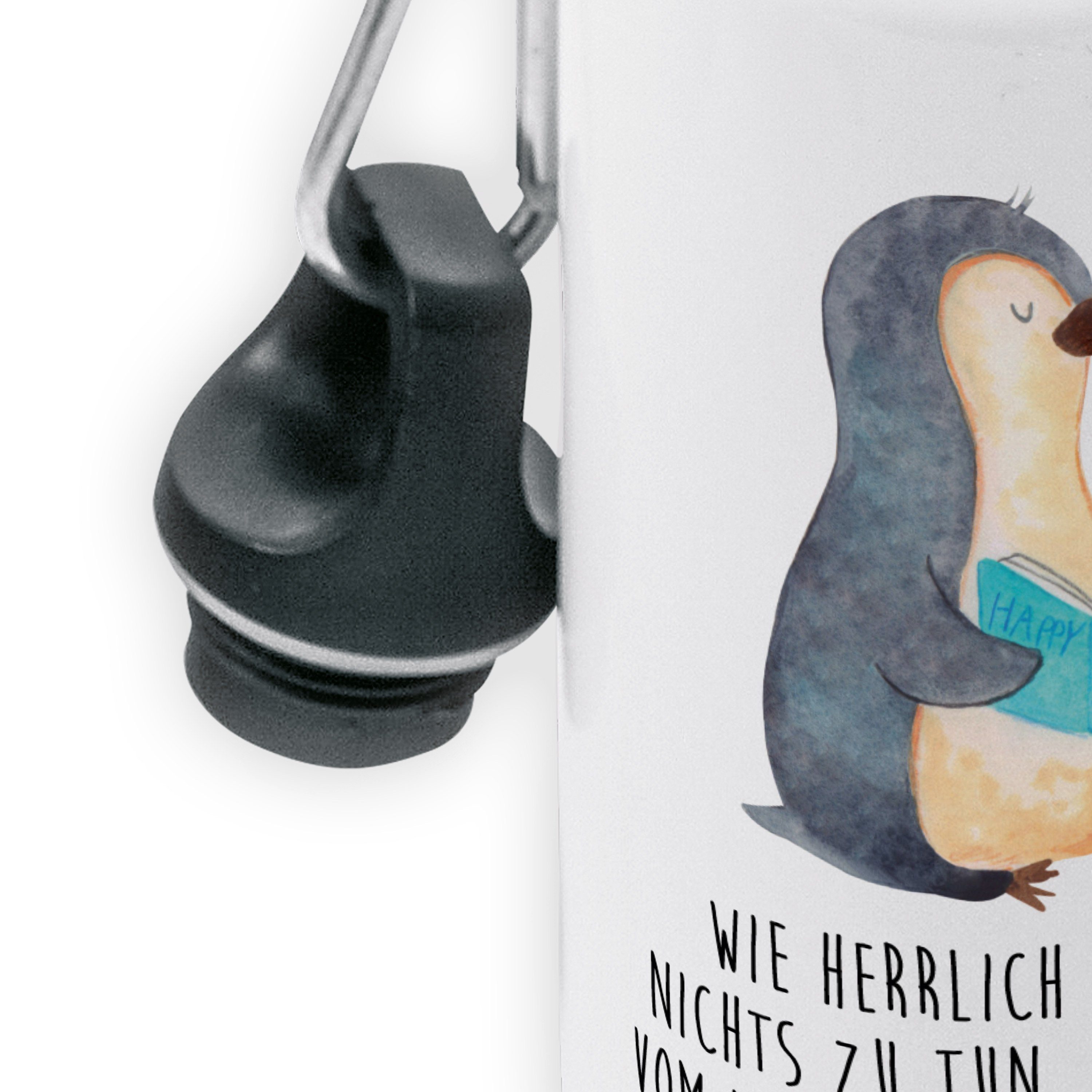 Mr. & Mrs. Buch Kinder - Pinguin Trinkflasche Weiß Trinkflasche, Bücherwur - Panda Geschenk, Pause