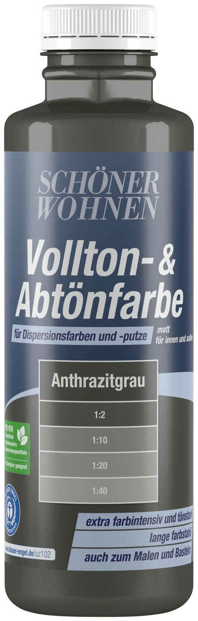 SCHÖNER WOHNEN-Kollektion Vollton- und Abtönfarbe »Vollton- & Abtönfarbe«, 500 ml, anthrazitgrau, zum Abtönen von Dispersionsfarben und -putzen