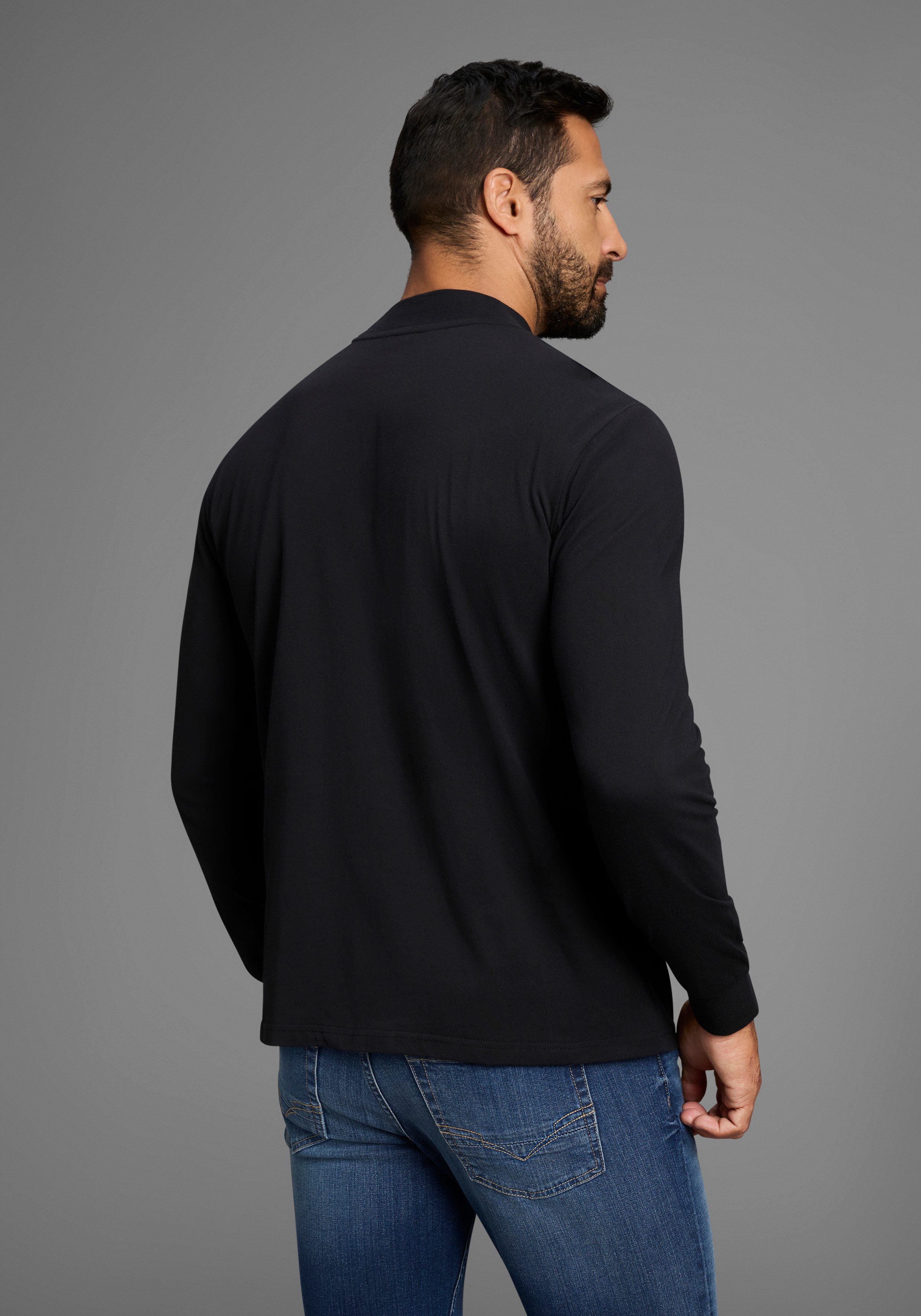 Man's World Stehkragenshirt Neue Kollektion! mit Bündchen günstig online kaufen