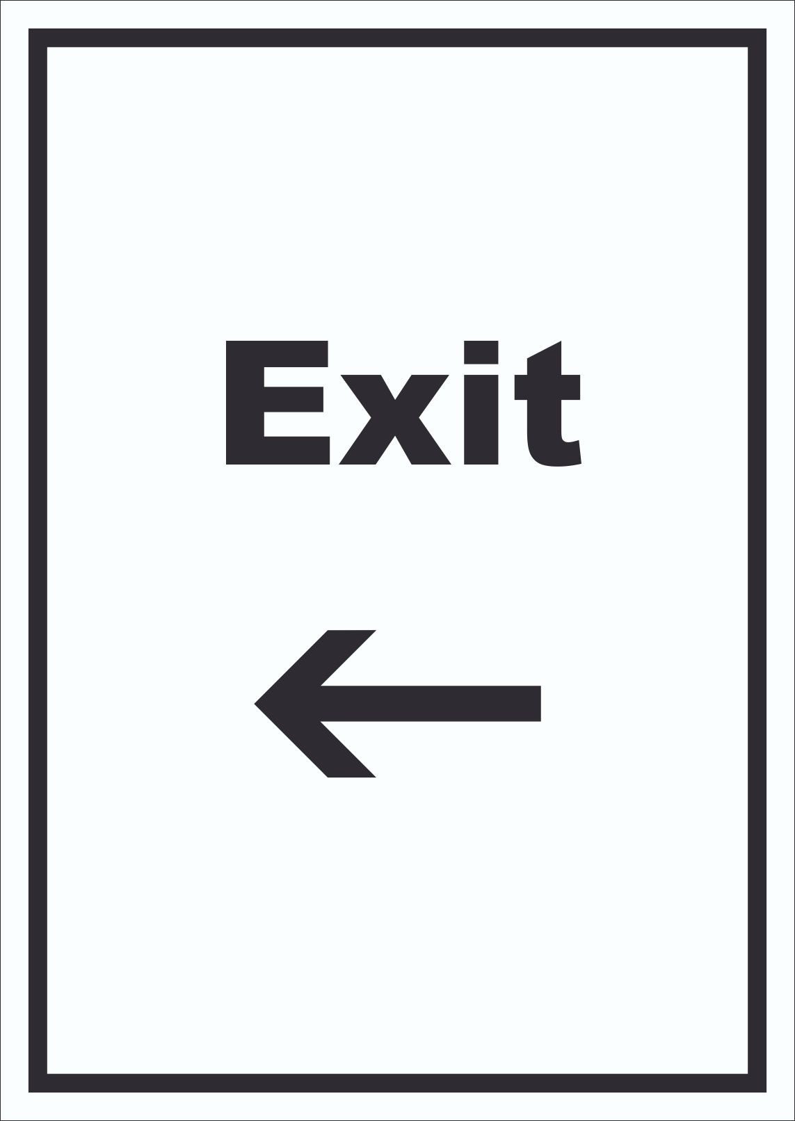 HB-Druck Hinweisschild Exit Schild mit Text und Richtungspfeil links Ausgang hochkant, wetterfest, stabil, UV-beständig, kratzfest
