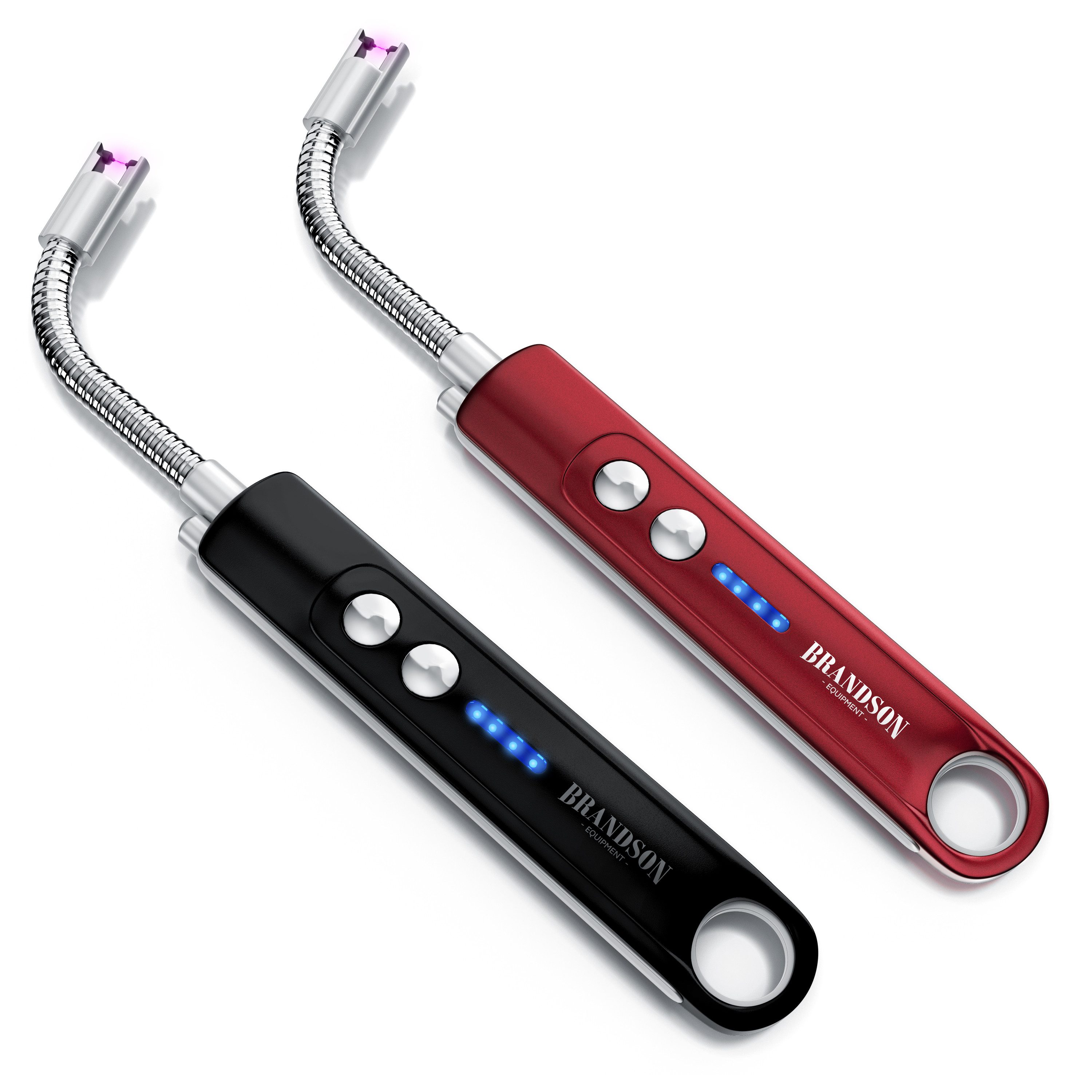Brandson Feuerzeug elektrisch, Lichtbogen Stabfeuerzeug USB aufladbar (2-St), Kerzenanzünder für Küche, Kerzen, Gasherde, Grill, Kamin