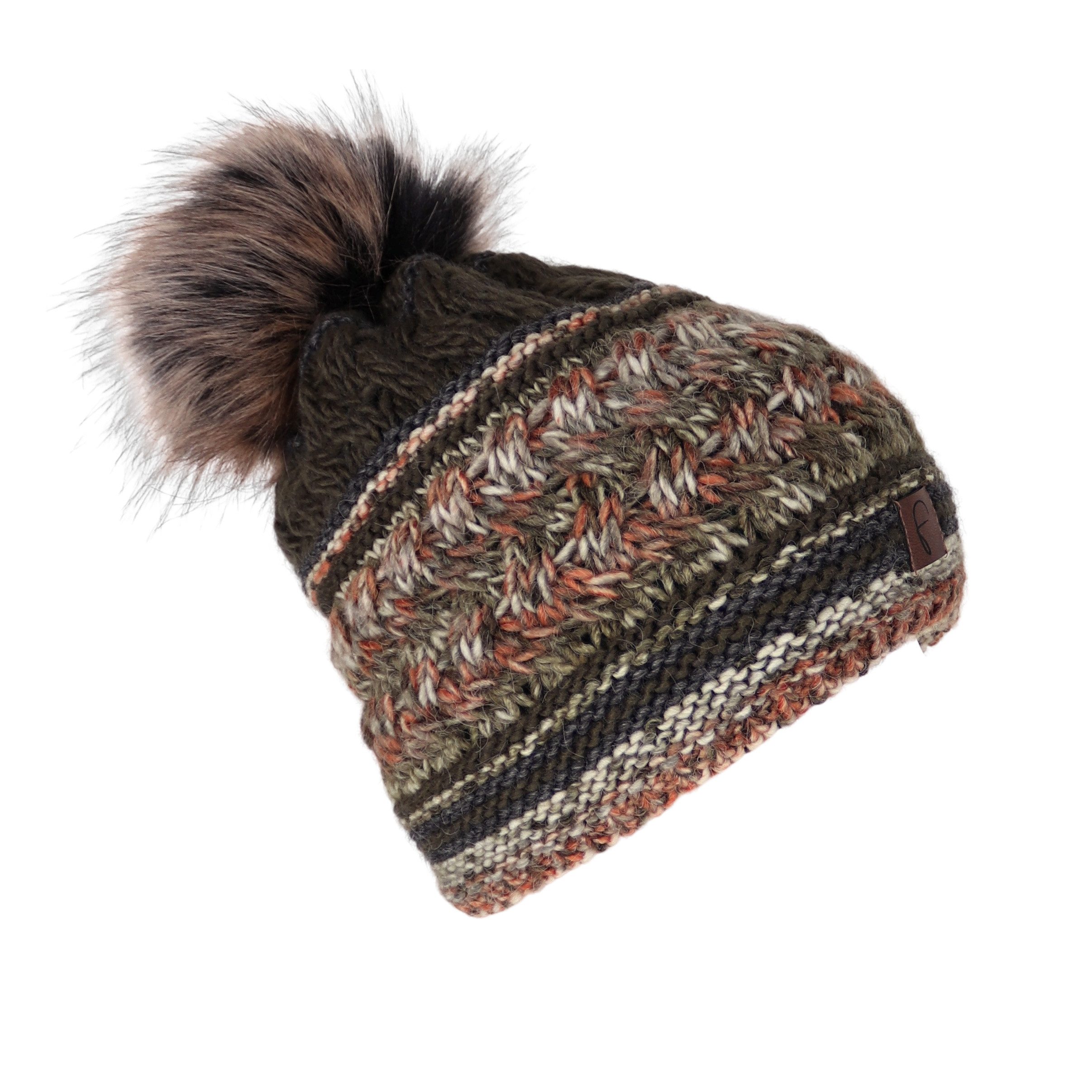 MIRROSI Bommelmütze Damen Strickmütze Mütze Beanie OneSize mit Bommel, Warm Kuschelig (Hergestellt in Polen) Wintermützen Bequem Atmungsaktiv Kuschelweich