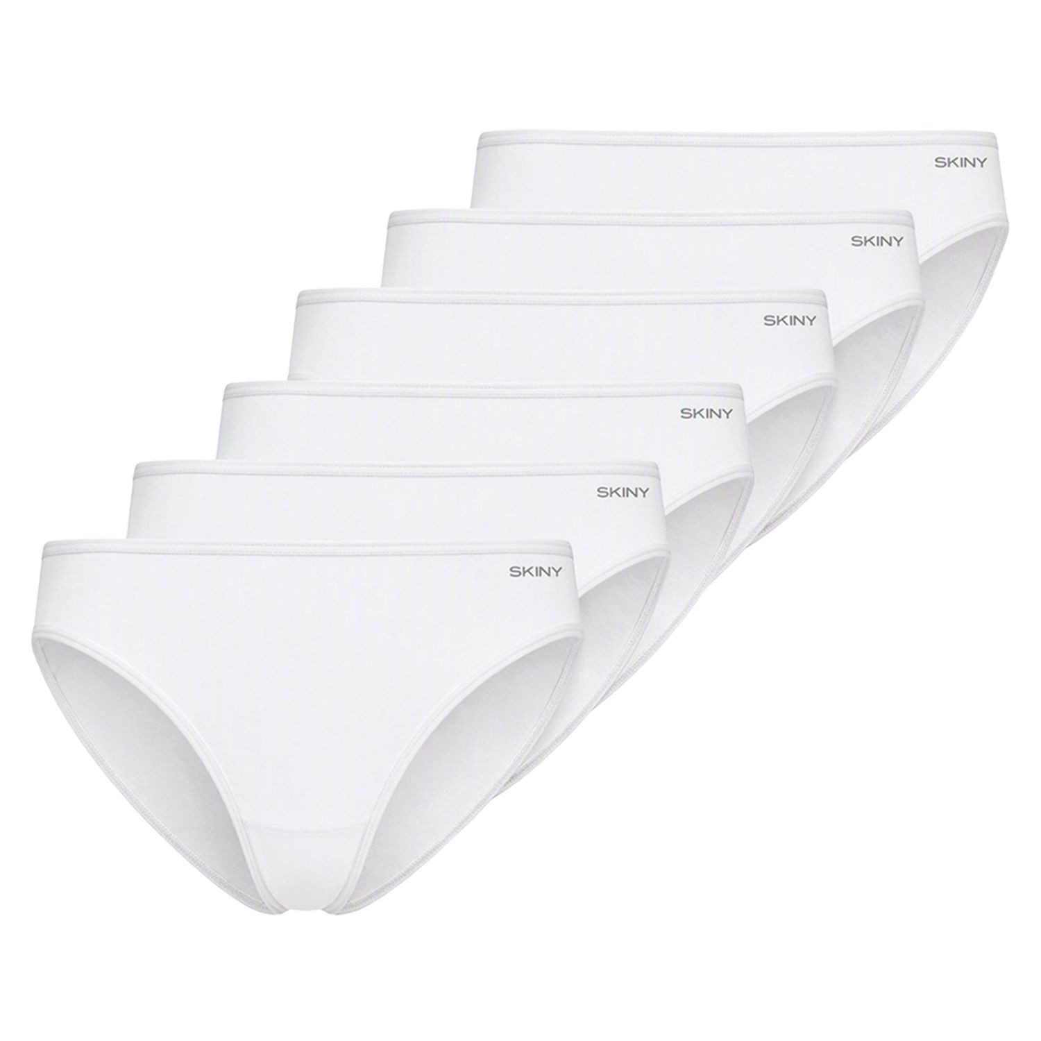 Skiny Bikinislip COTTON STRETCH (Set) flache Verarbeitung an Bund und Beinabschluss im 6er Sparpack