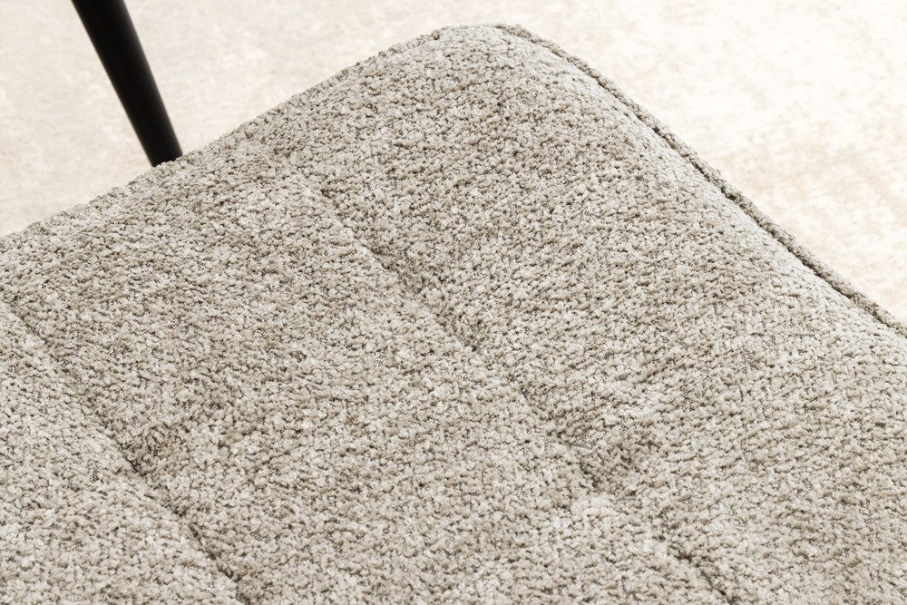 riess-ambiente Fußhocker SCANDINAVIA champagner greige / schwarz (Einzelartikel, 1 St), Wohnzimmer · Bouclé · Metall · Scandinavian Design