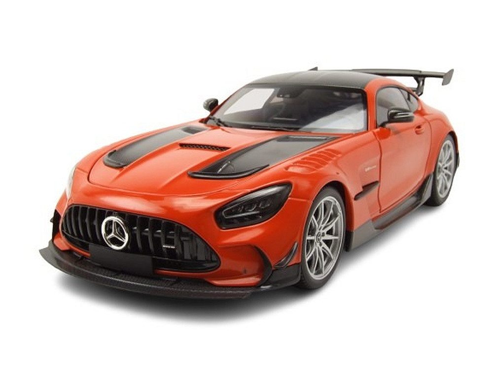 Minichamps Modellauto Mercedes AMG GT Black Series 2021 orange silberne Felgen, Maßstab 1:18