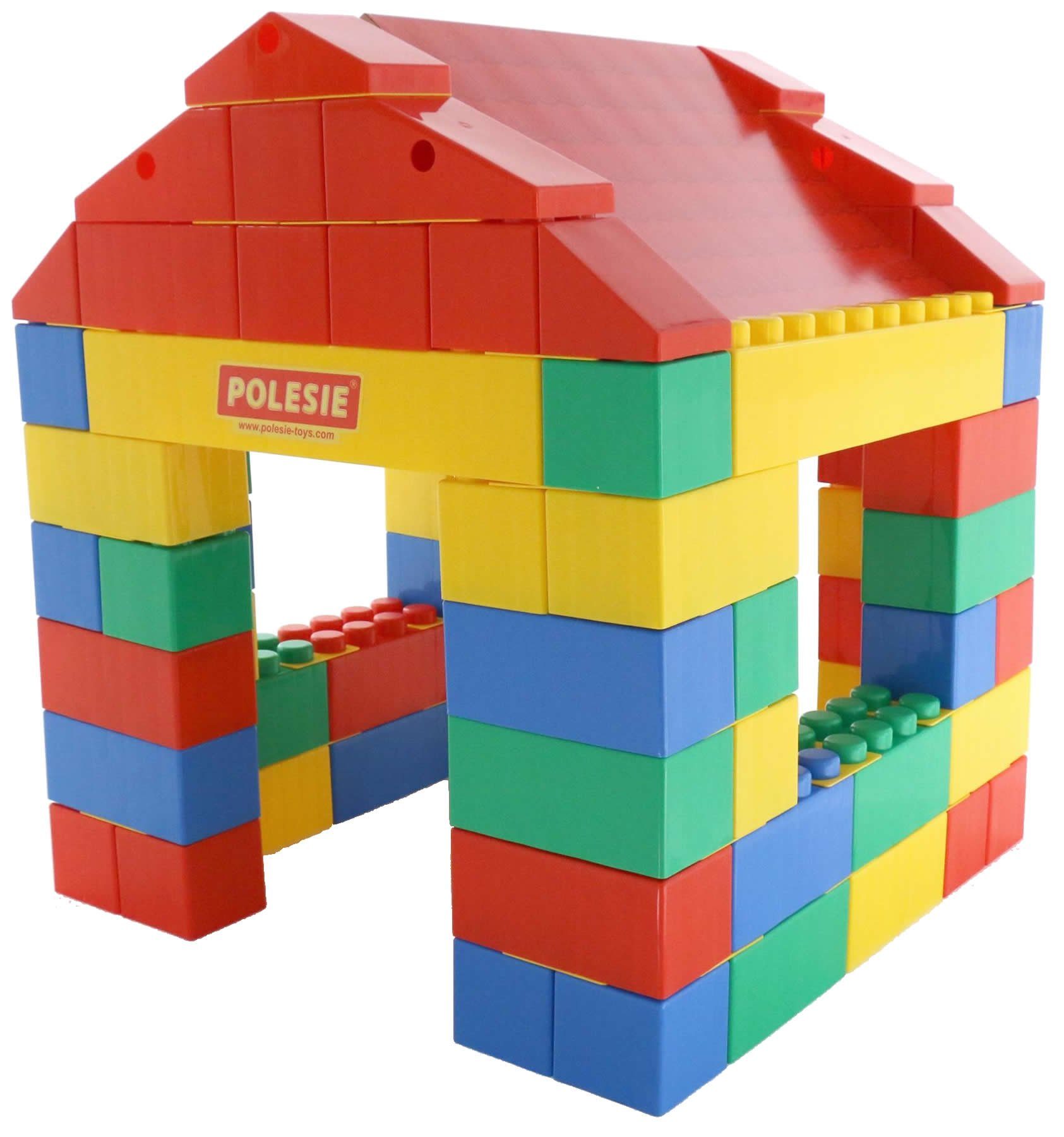 Polesie Haus aus 134-tlg. XXL-Steine Bausteinblock +12M Spielbausteine, (134 St)