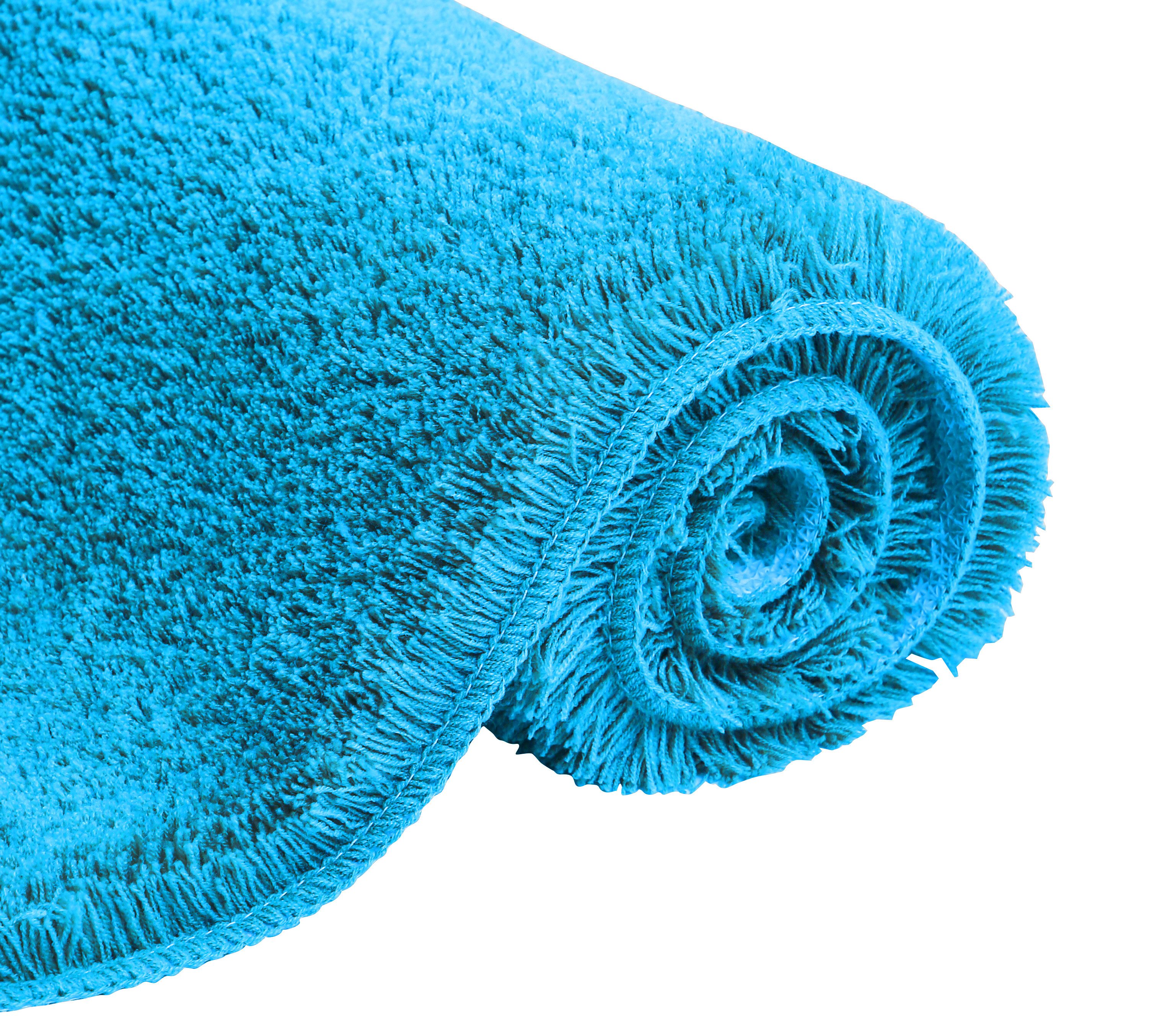 OTTO home Badematte Merida, Badvorleger, Badezimmer Teppich, Höhe 32 mm, rutschhemmend beschichtet, fußbodenheizungsgeeignet, schnell trocknend, strapazierfähig, Kunstfaser, 2-tlg. Stand-WC Set, Badteppich, Uni Farben, rechteckig, rund & als 2-tlg. Set erhältlich