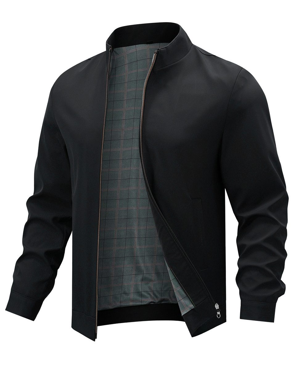Allthemen Bomberjacke Herren Bomberjacke mit Stehkragen Business Regular Fit Übergangsjacke