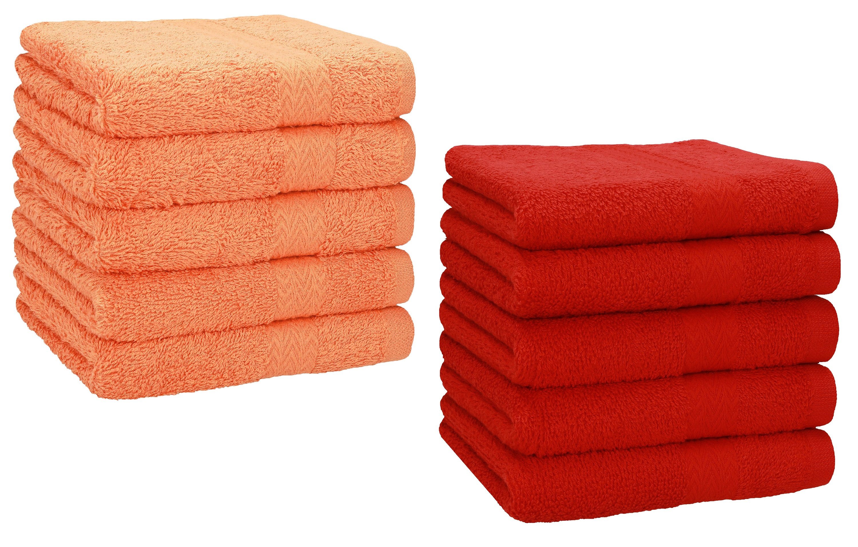 Betz Полотенца для гостей 10 Stück Gästetuch Set Premium 30x50 cm Farbe orange/ rot, 100% Baumwolle (Set, 10-St)