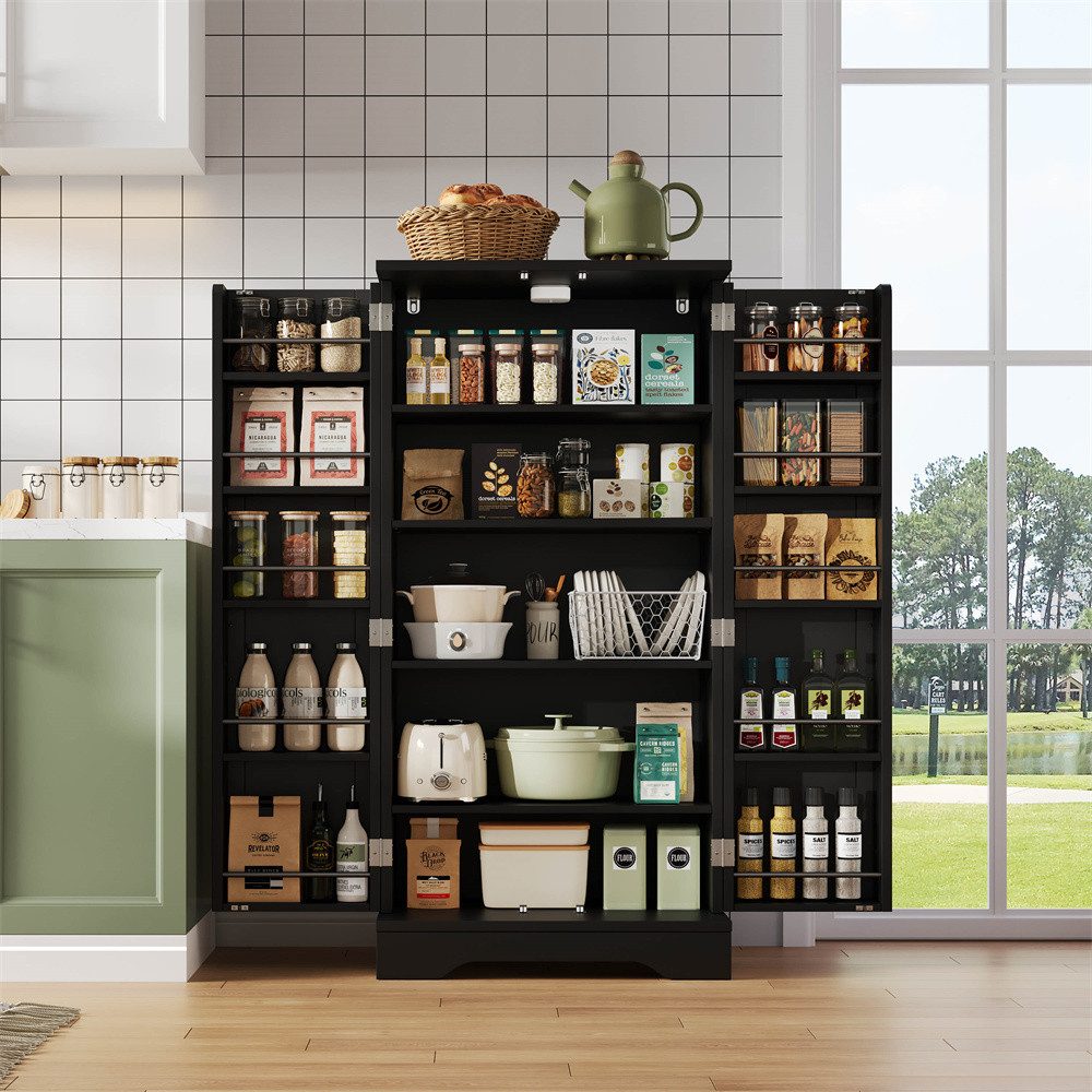 OKWISH Sideboard Modernes Küchenschrank (mit LED-Sensorlicht – großer 2-tür günstig online kaufen