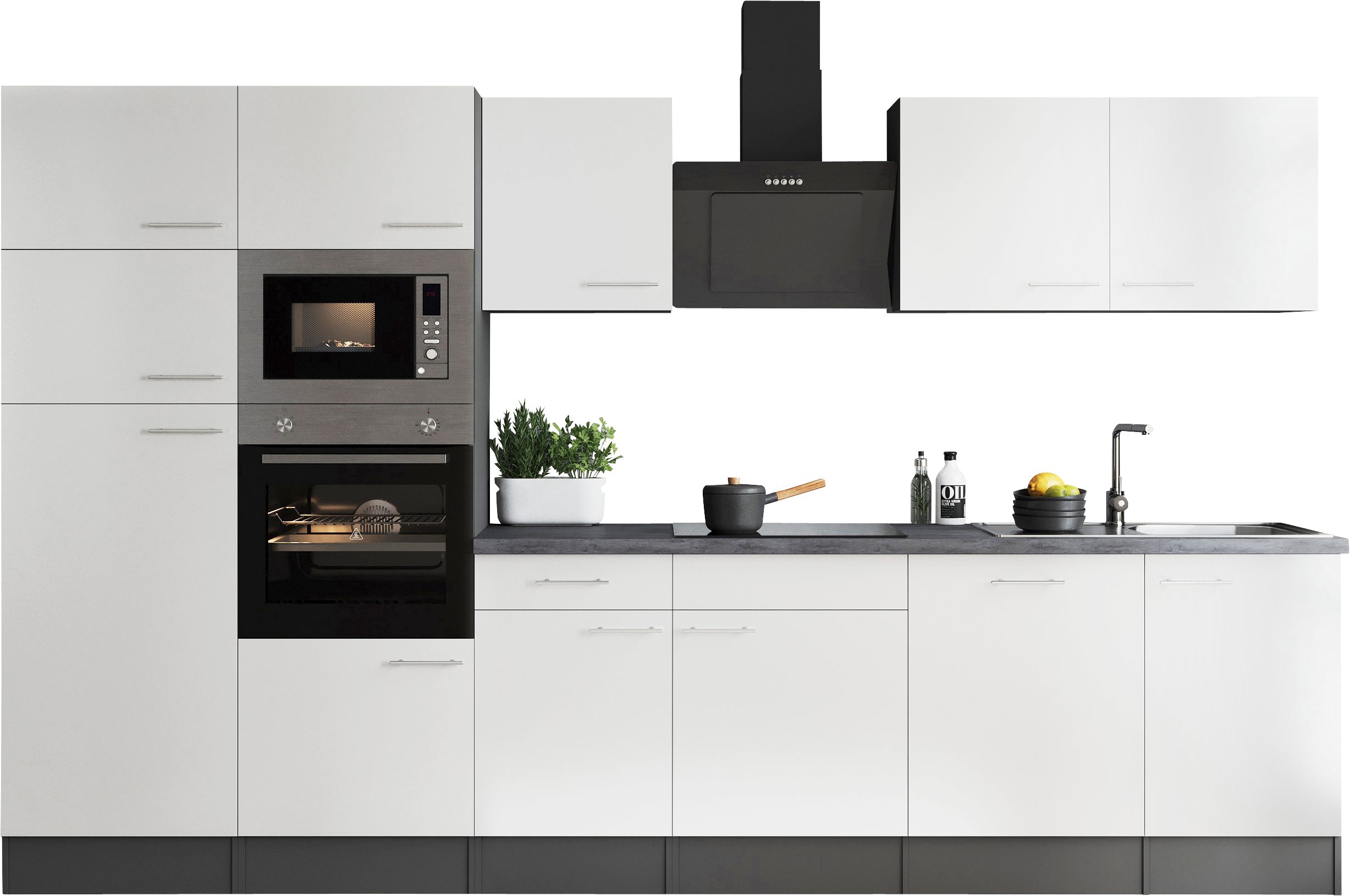 RESPEKTA Küchenzeile Oliver, Breite 340 cm, 90 cm Arbeitshöhe, in exklusiver Konfiguration für OTTO