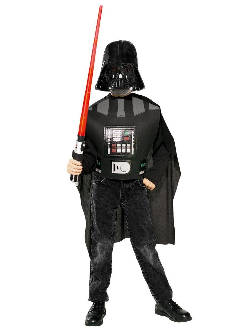 Rubie´s Kostüm Star Wars Darth Vader Basic 4-teilig mit Lichtschw, Einfaches Star Wars-Kostüm mit allem drum und dran!