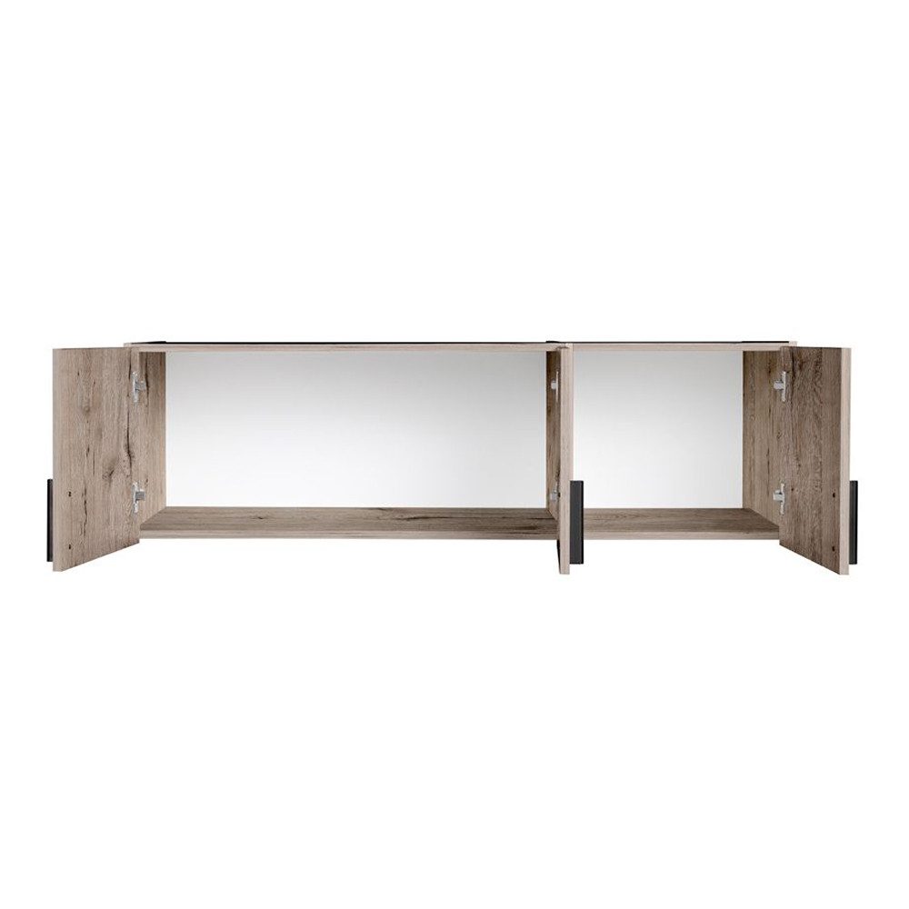 Lomadox Aufsatzschrank SELAWIK-166 für Kleiderschrank 3trg., Eiche, ca. 136/40/54 cm