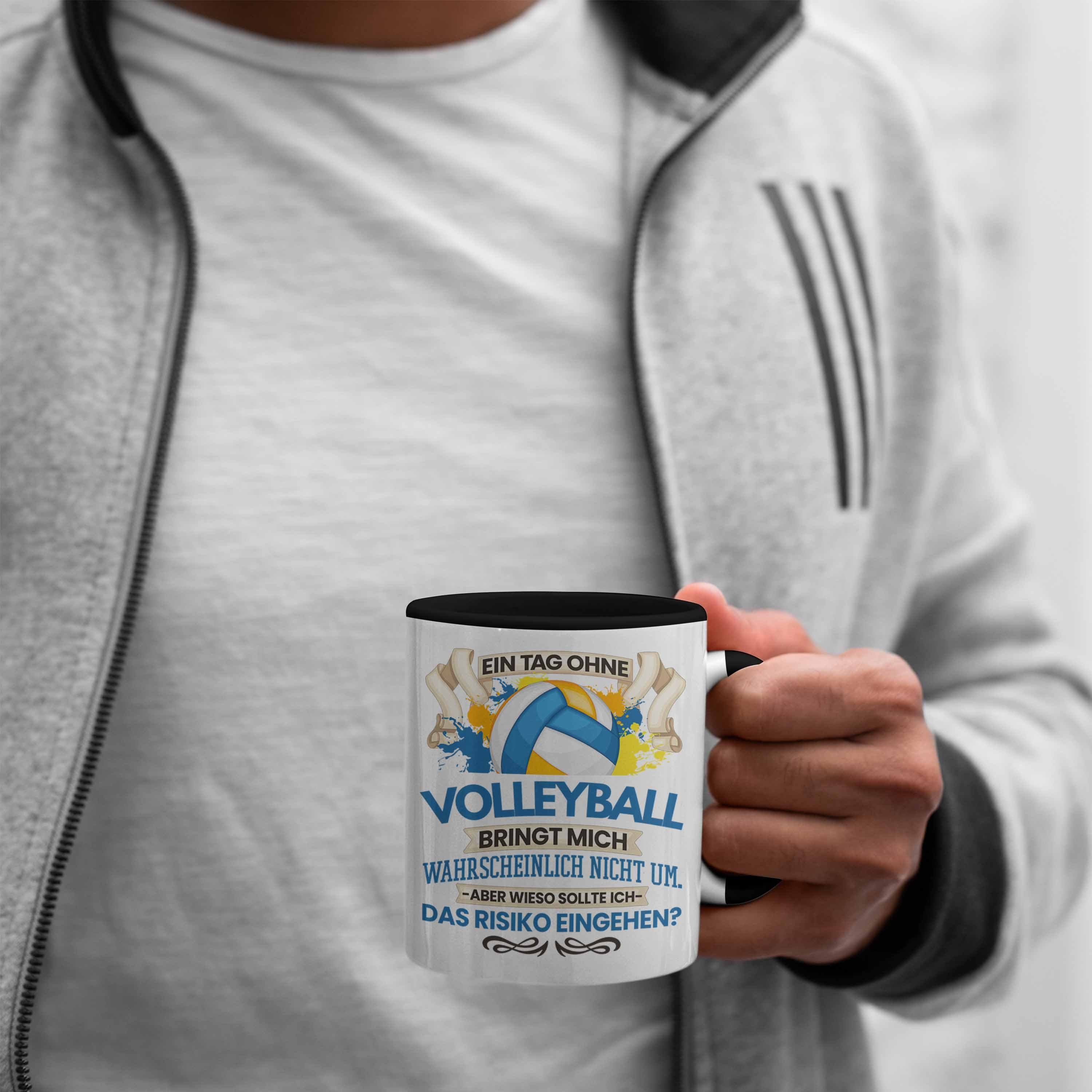 Geschenk Trendation Tasse Volleyball Schwarz Volleyball-Trainer Tasse Trendation - für Spieler