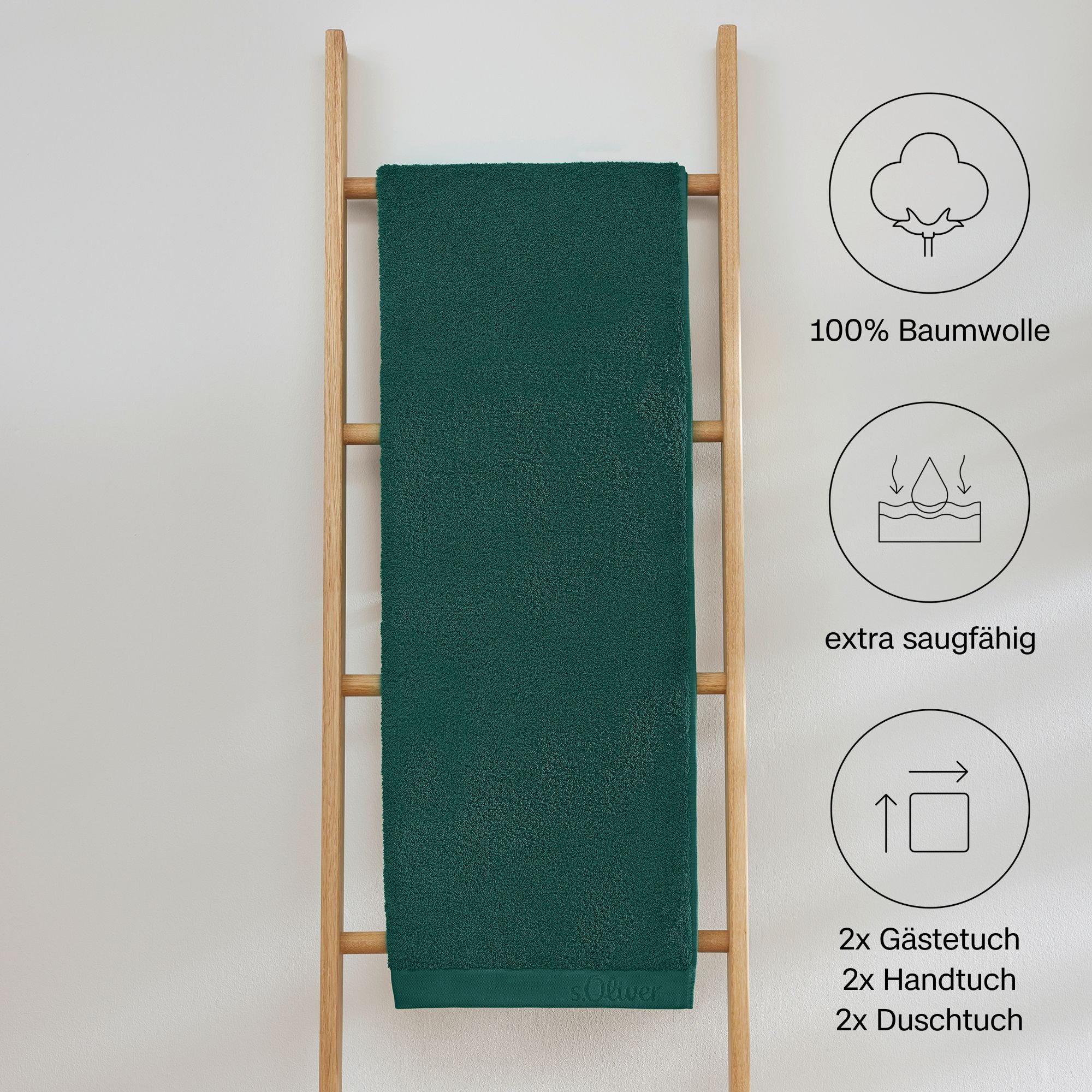 s.Oliver Handtuch Set s.Oliver, Premium Qualität, 600 gr/m², Walkfrottier ( günstig online kaufen