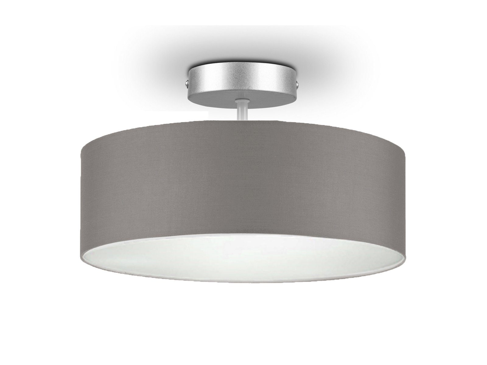 Design Deckenstrahler rund Wohnzimmer Lampe Textil Beleuchtung Flur Leuchte grau 