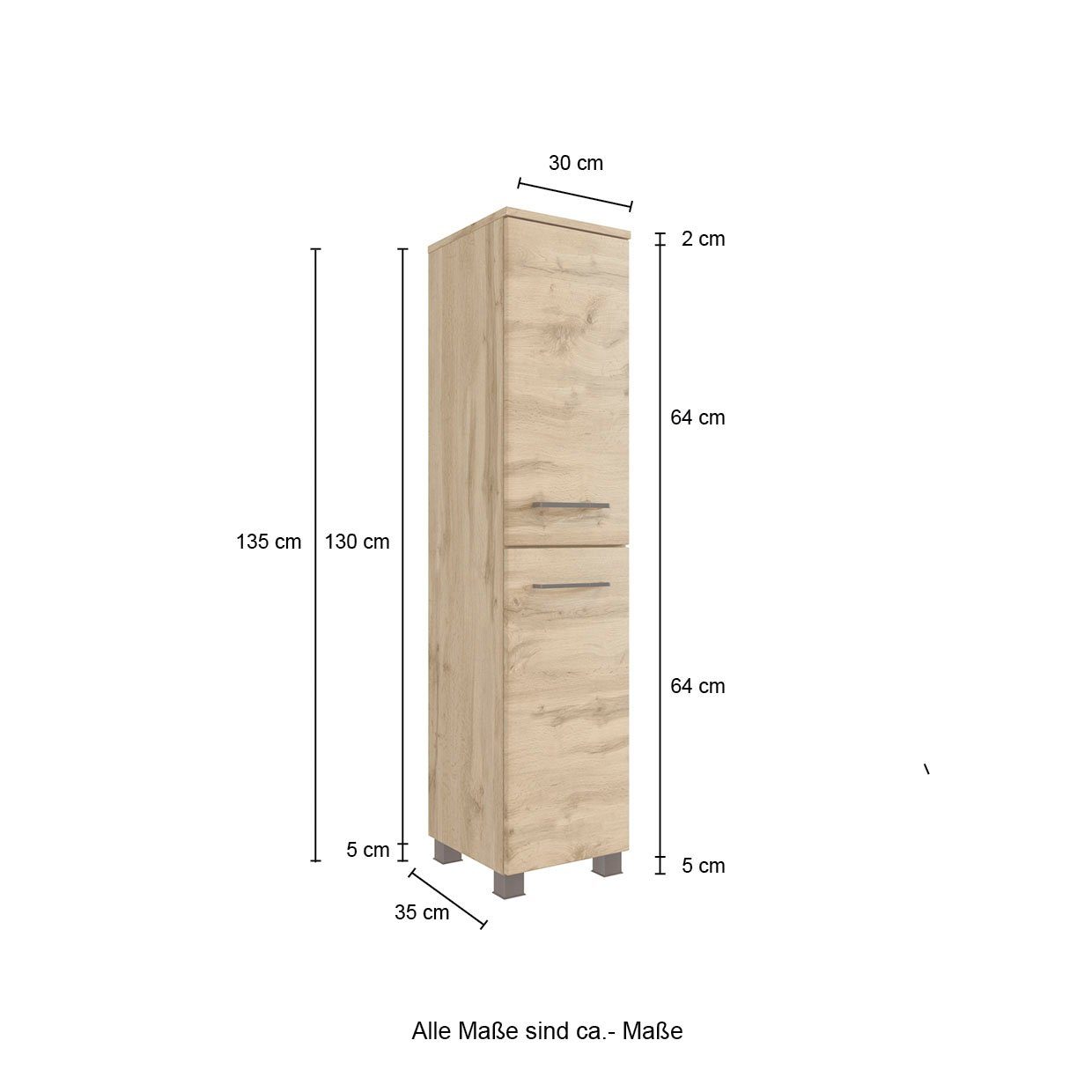 welltime Badmöbel-Set Chicago, (3-St., Spiegelschrank, Waschtisch, Midischrank), mit Mineralgussbecken