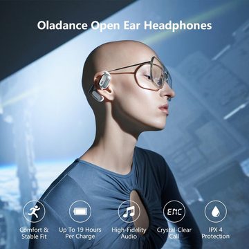 Oladance mit 2-dynamischen 16,5mm Audiotreibern Open-Ear-Kopfhörer (Top-Biomembran-Technologie: Bietet ein reichhaltiges und konsistentes Hörerlebnis mit klarem Diskant und kraftvollem Bass., Ausgezeichnete Design und unübertroffene Funktionen lange Akkulaufzeit)