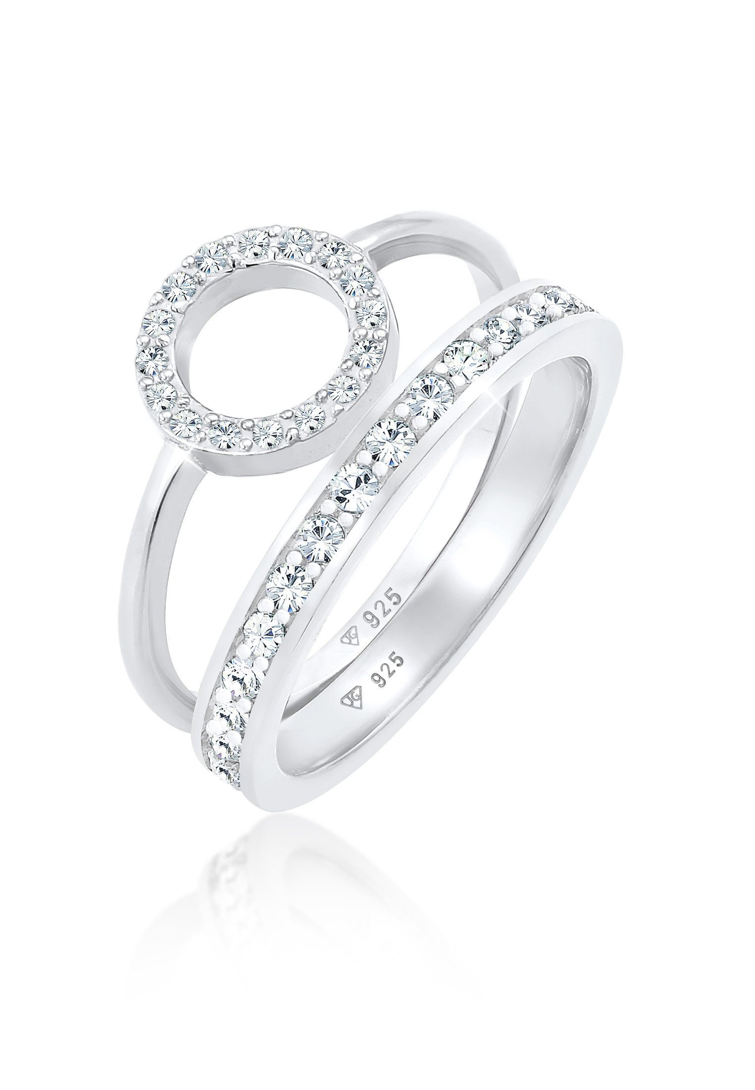 Solitärring Set mit Kristallen von Swarovski®925 Silber