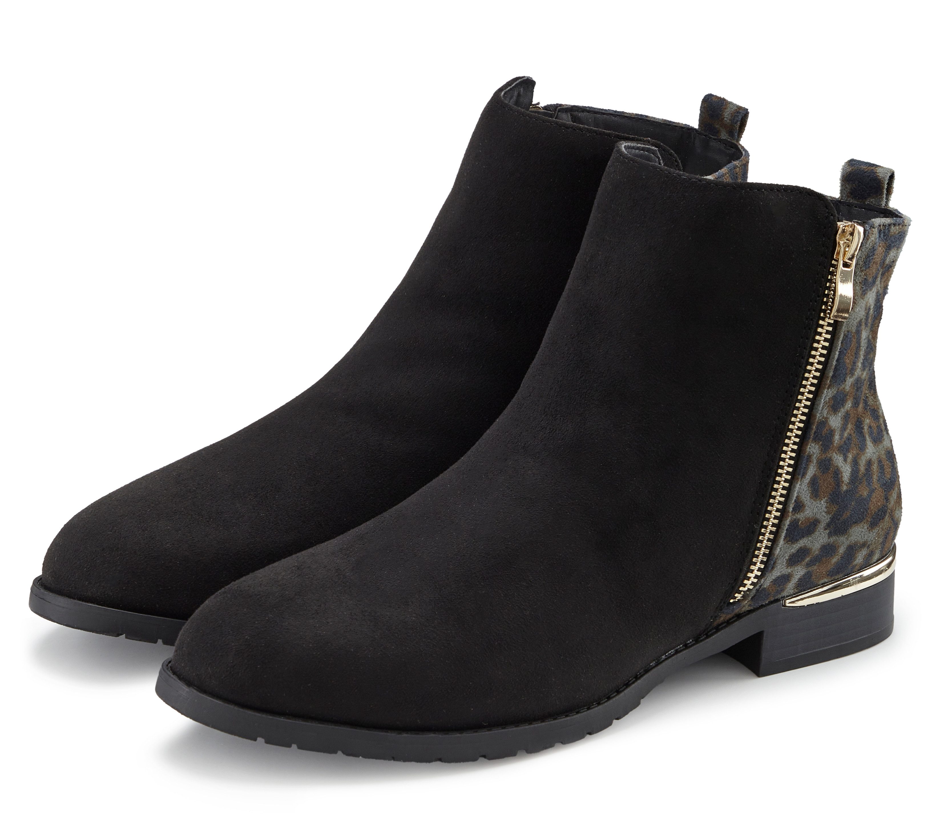 LASCANA Ankle Boots, Stiefel Stiefelette mit Leo-Print VEGAN